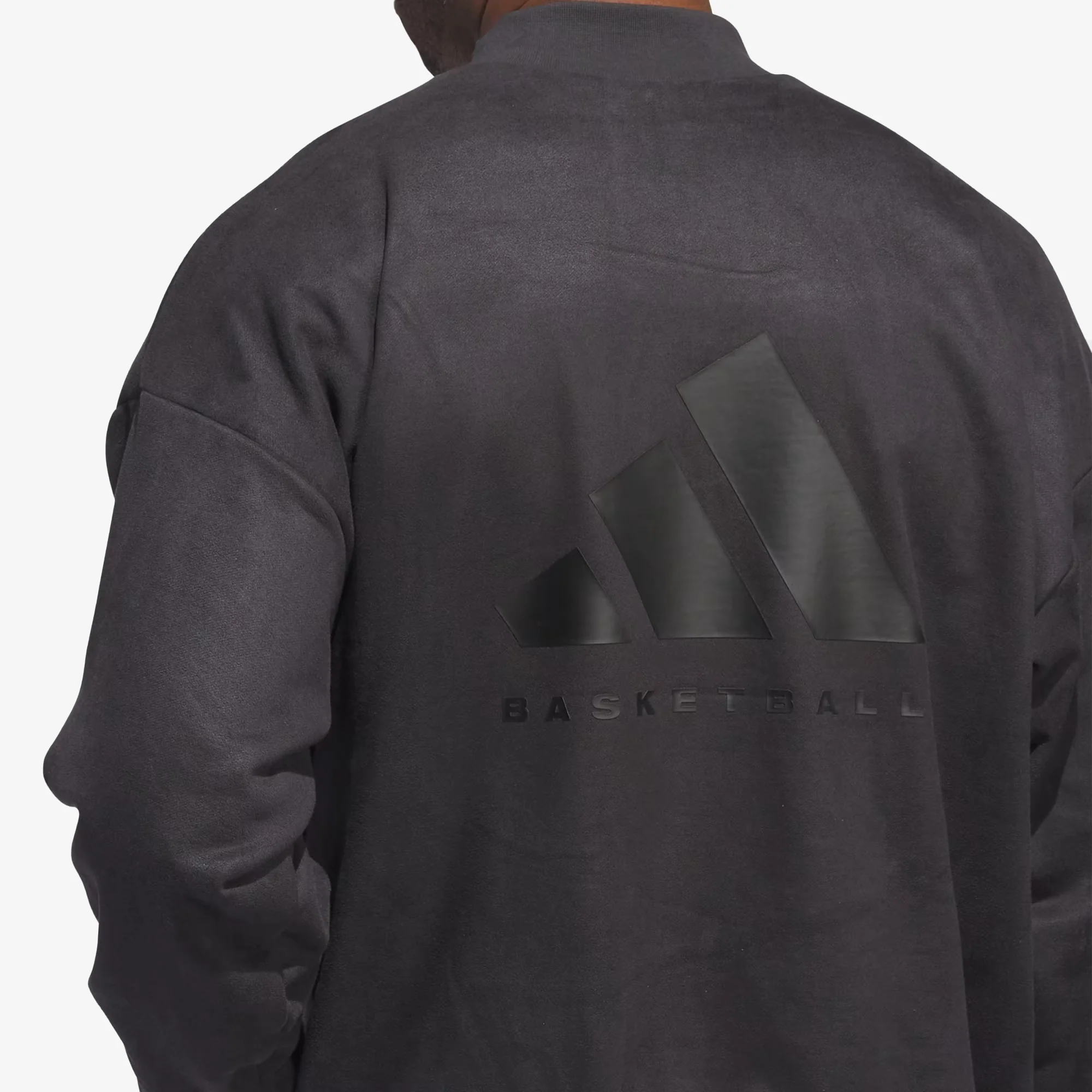 Adidas Originals | BASKETBALL SUEDED CREW SWEATSHIRT { CARBON - Image 7