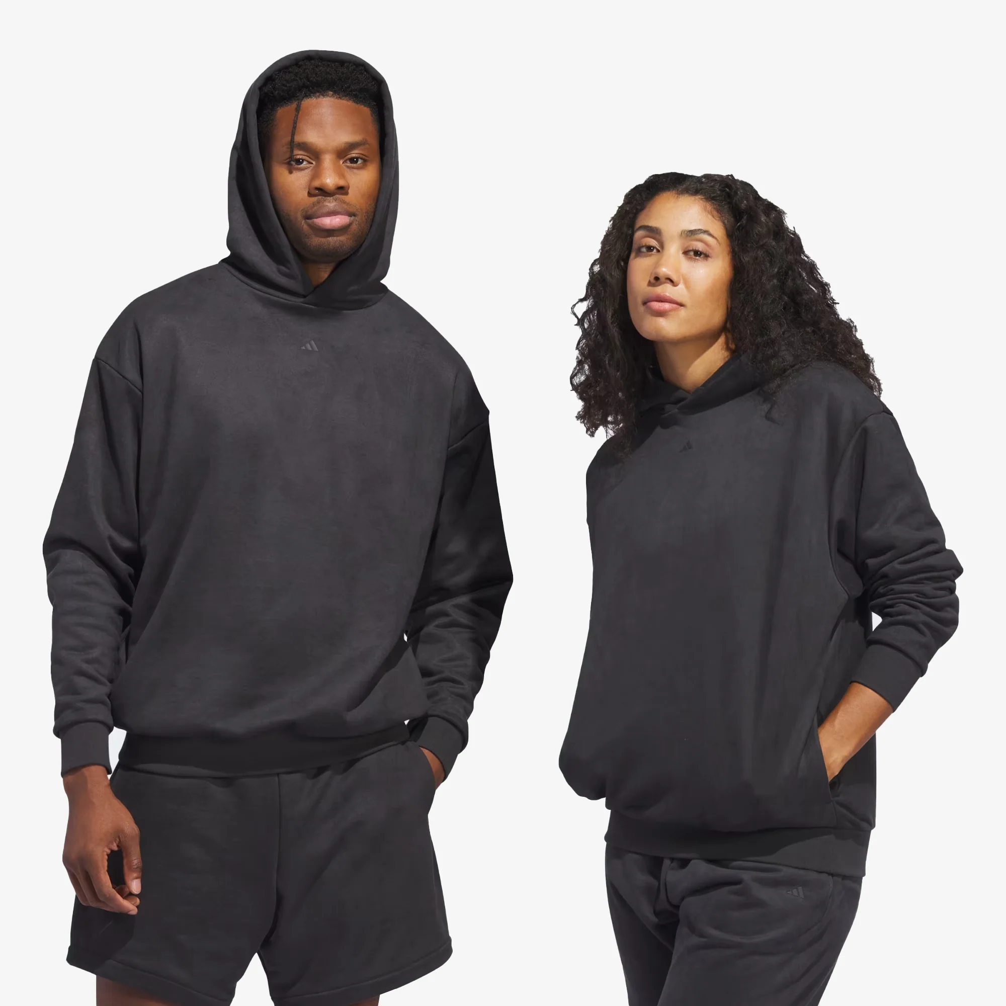 Adidas Originals | BASKETBALL SUEDED HOODIE { CARBON - Image 4