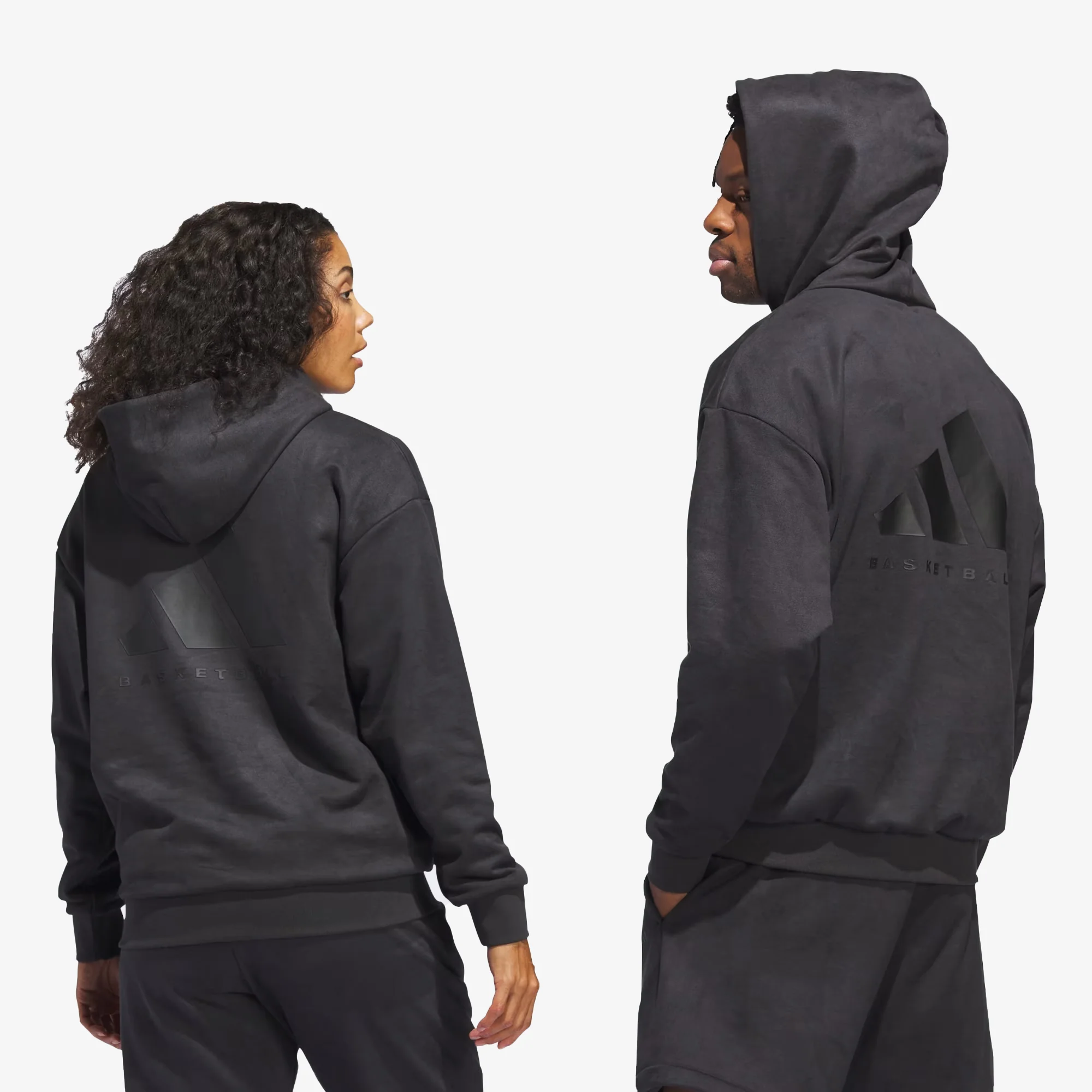 Adidas Originals | BASKETBALL SUEDED HOODIE { CARBON - Image 5