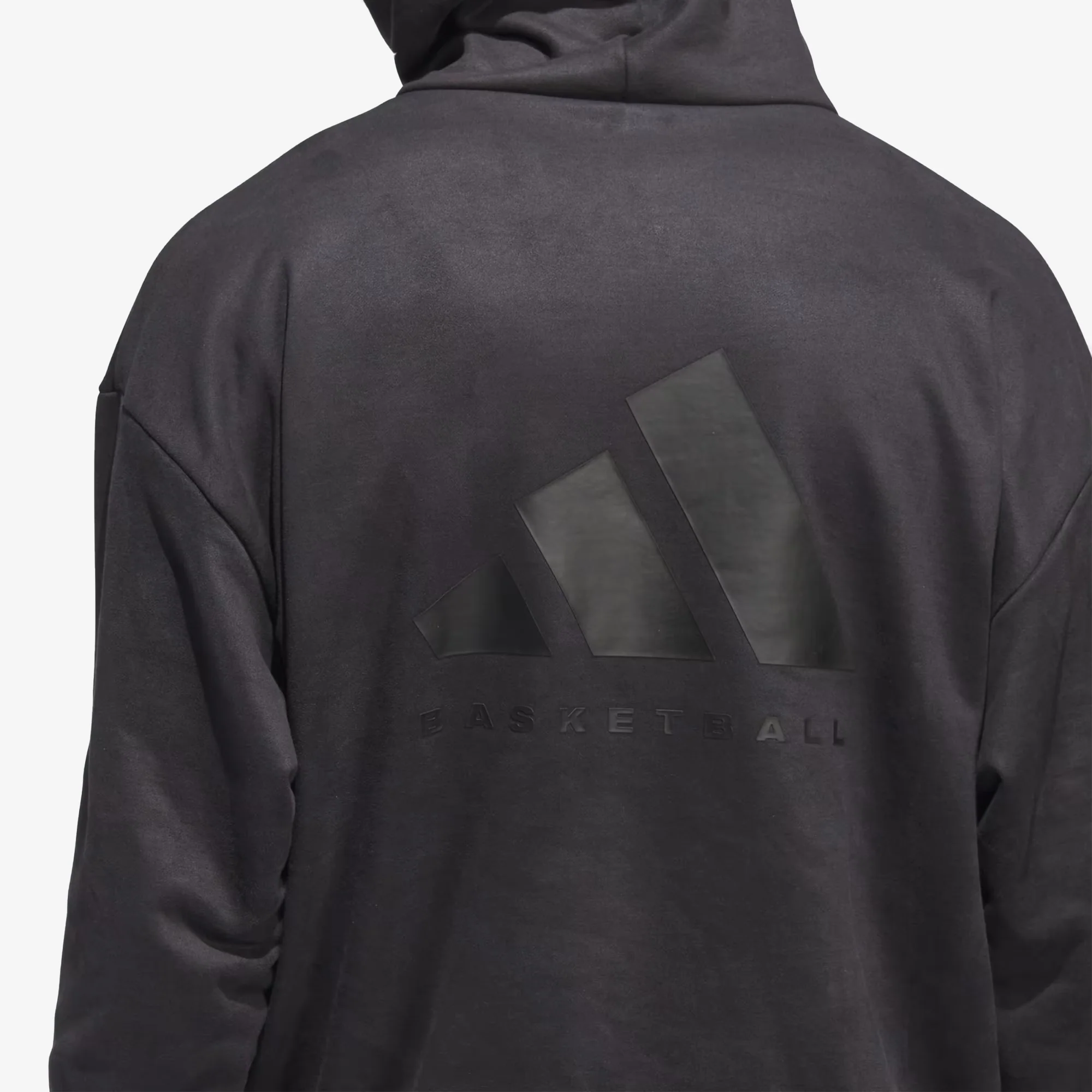 Adidas Originals | BASKETBALL SUEDED HOODIE { CARBON - Image 7
