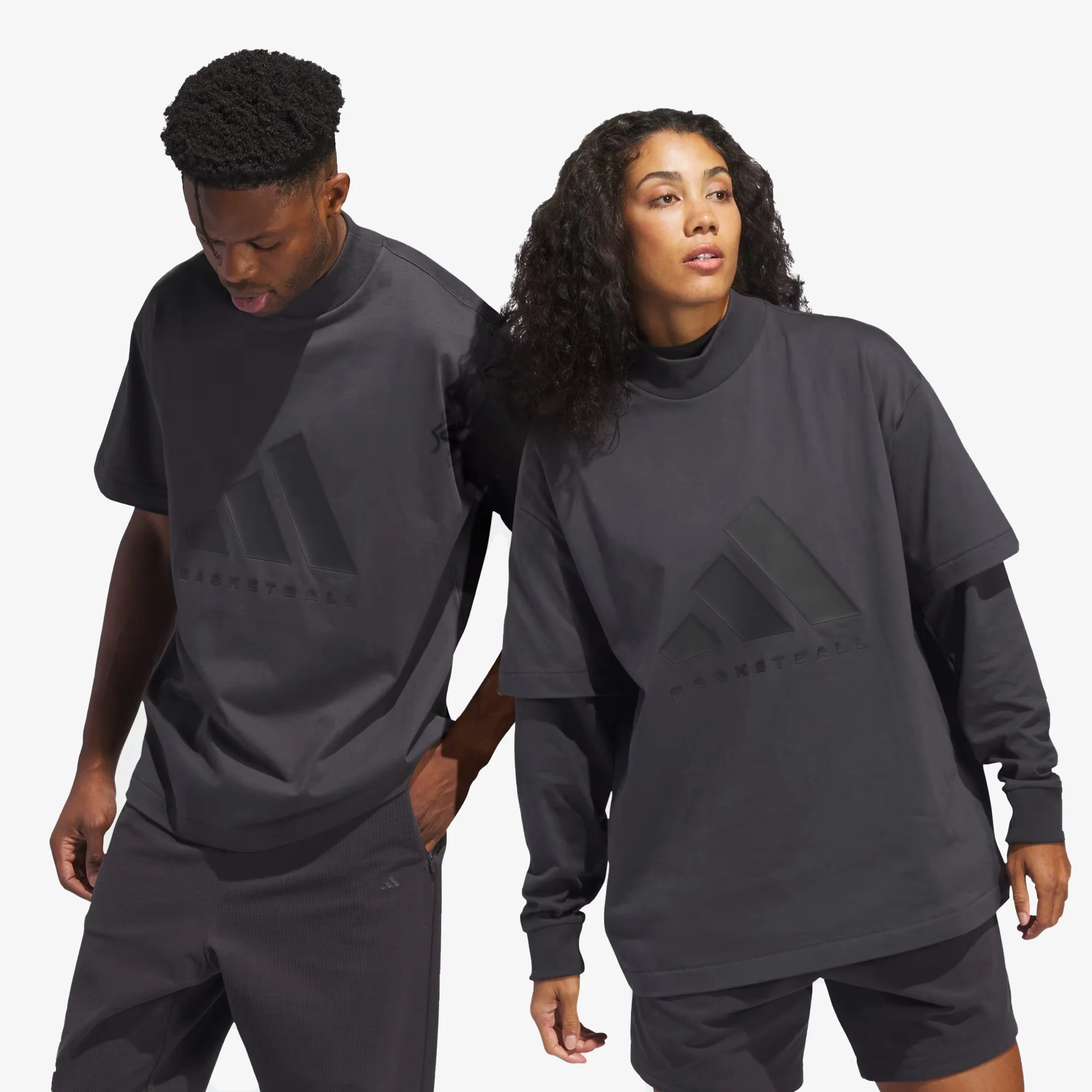 Adidas | BASKETBALL TEEE { CARBON/CARBON - Image 4