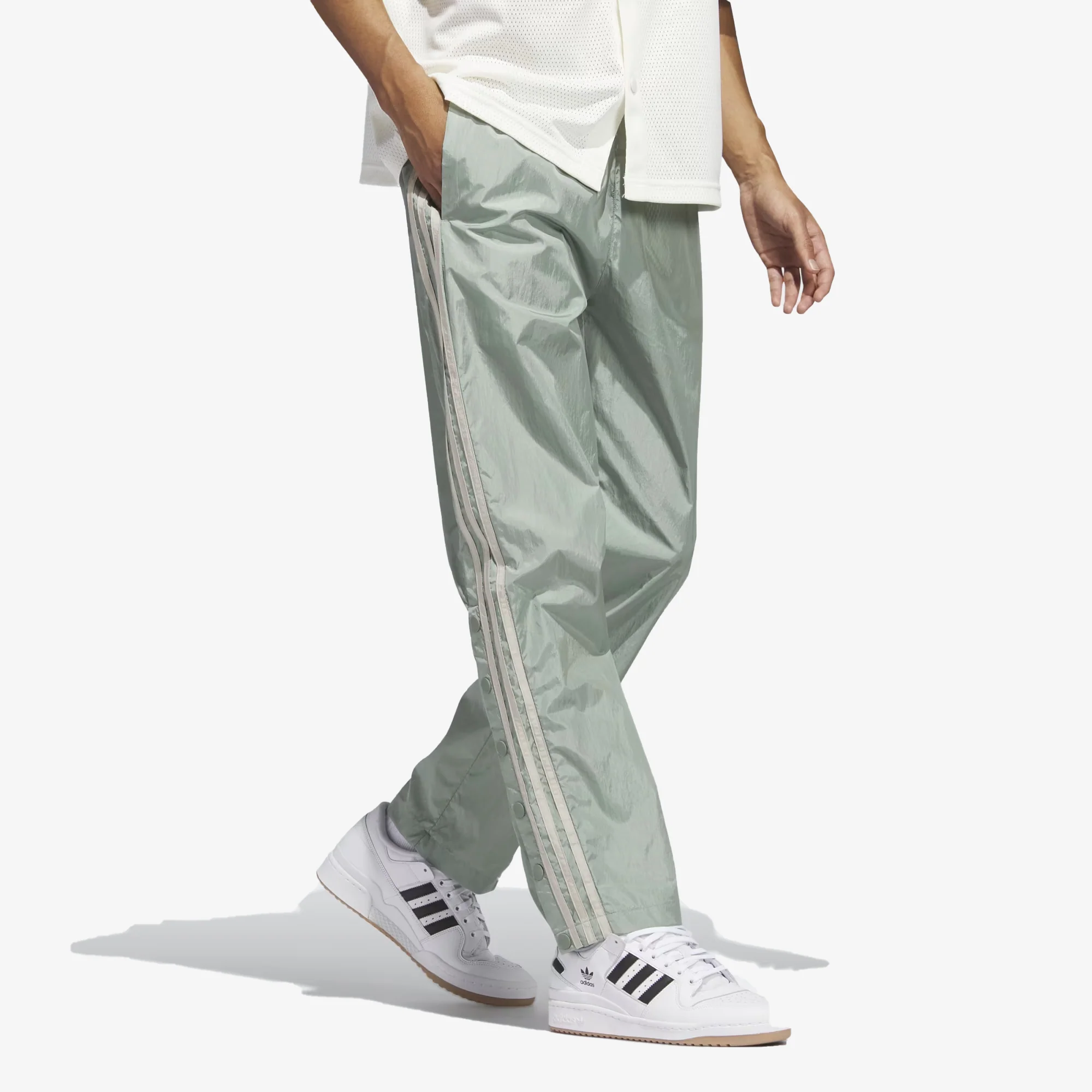 Adidas Originals | BASKETBALL WARM-UP PANTS { SILVER GREEN - Image 2