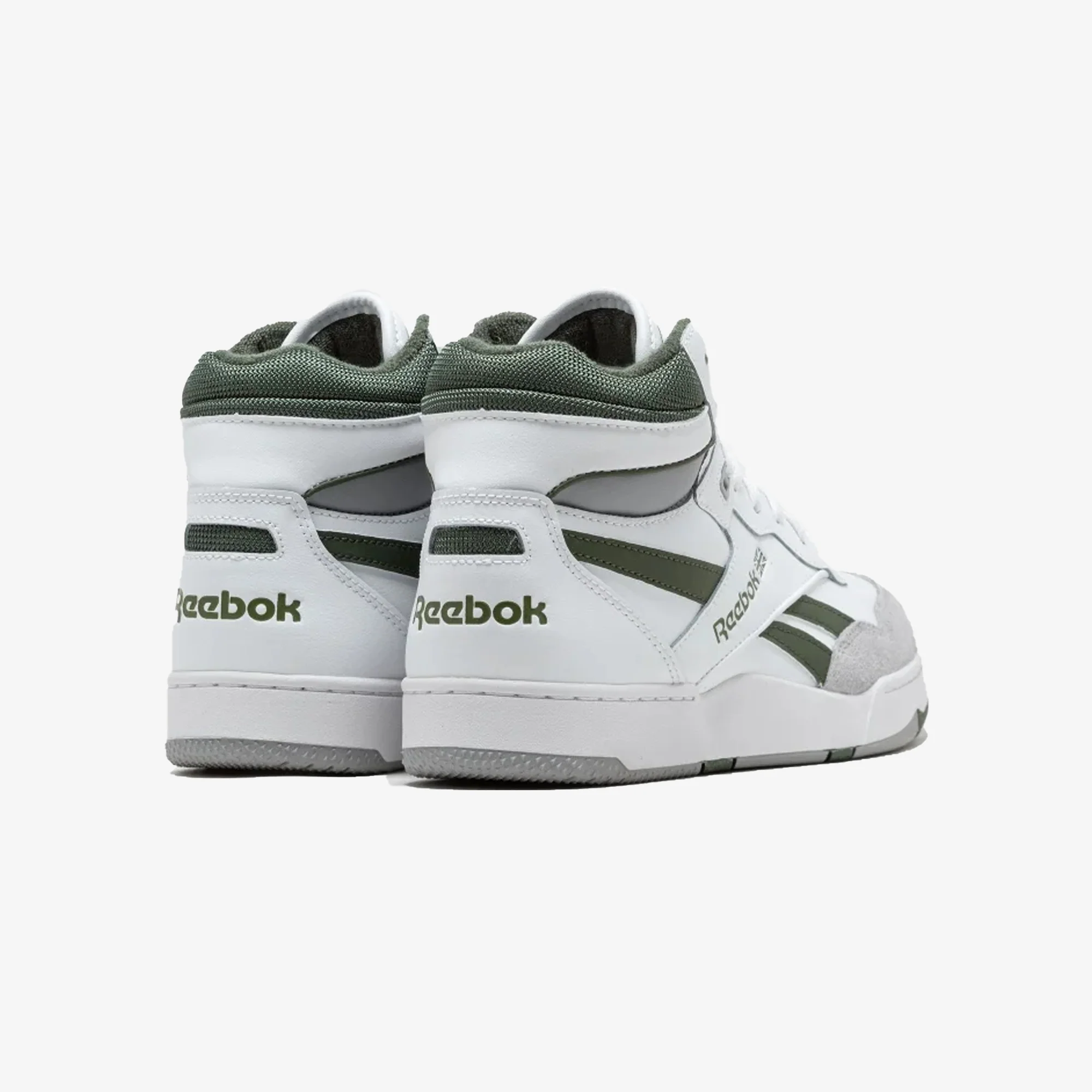 Reebok | BB 4000 II MID { WHITE/COLD GREY 3/GREEN - Image 3