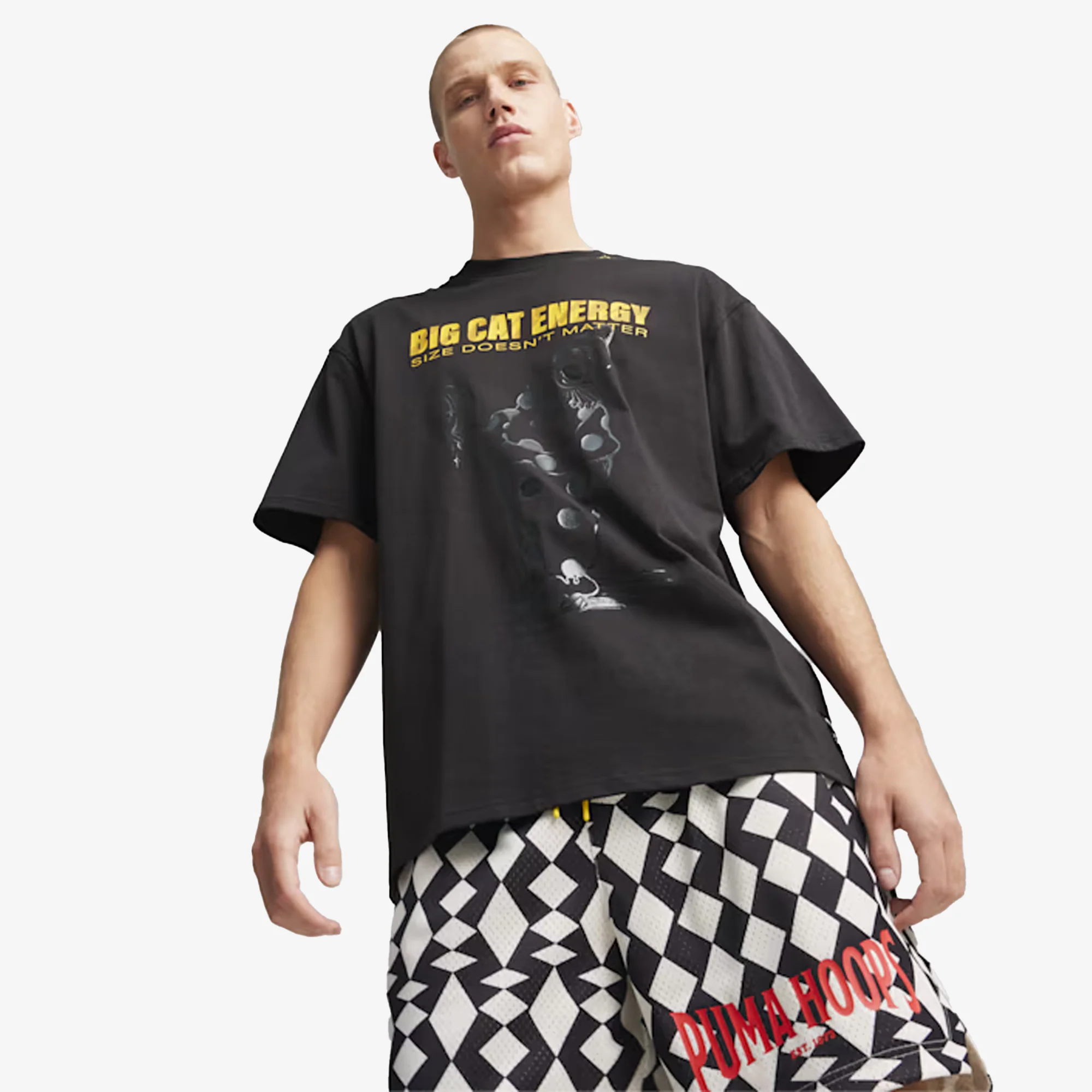 Puma | BIG CAT ENERGY BASKETBALL T-SHIRT { BLACK - Image 2