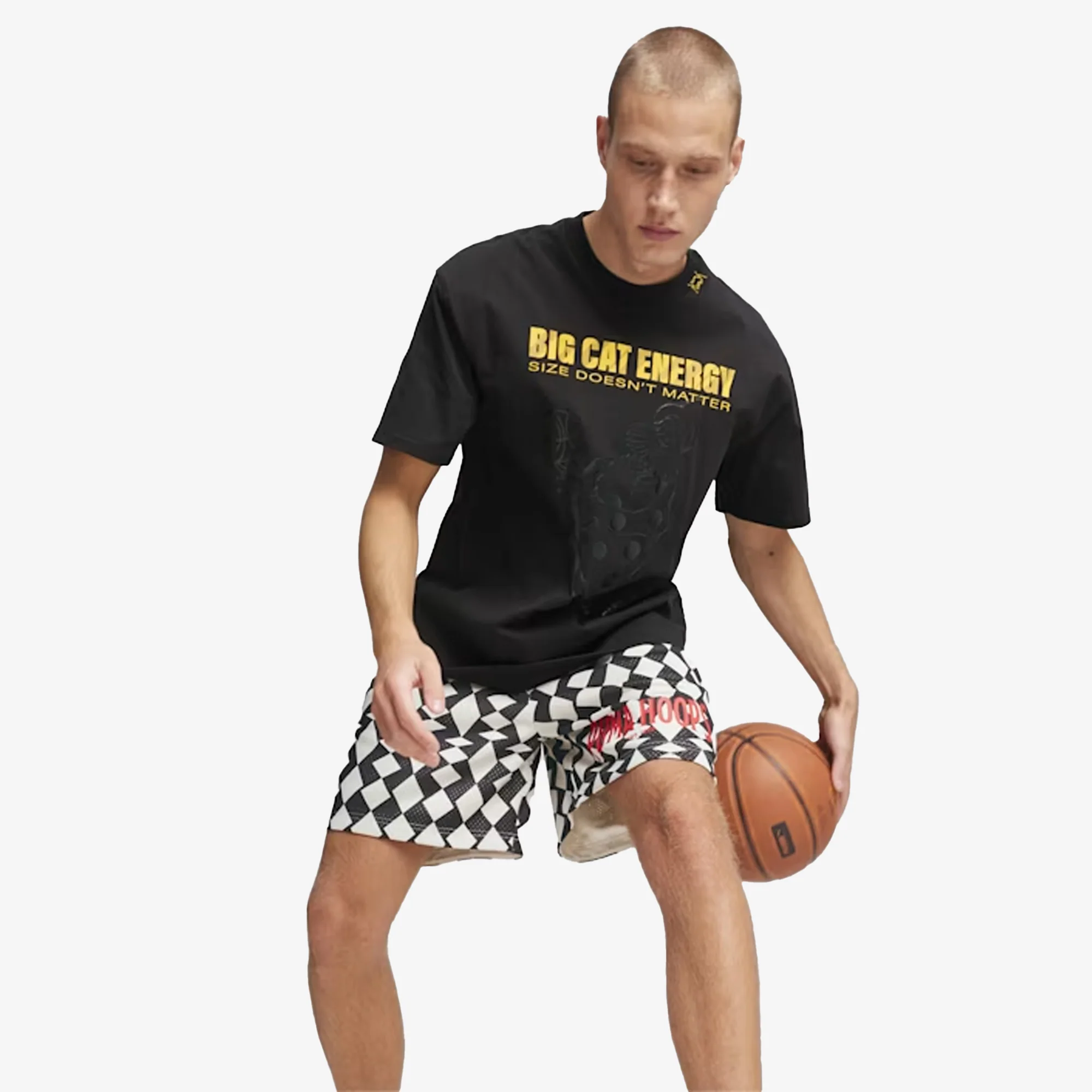 Puma | BIG CAT ENERGY BASKETBALL T-SHIRT { BLACK - Image 3