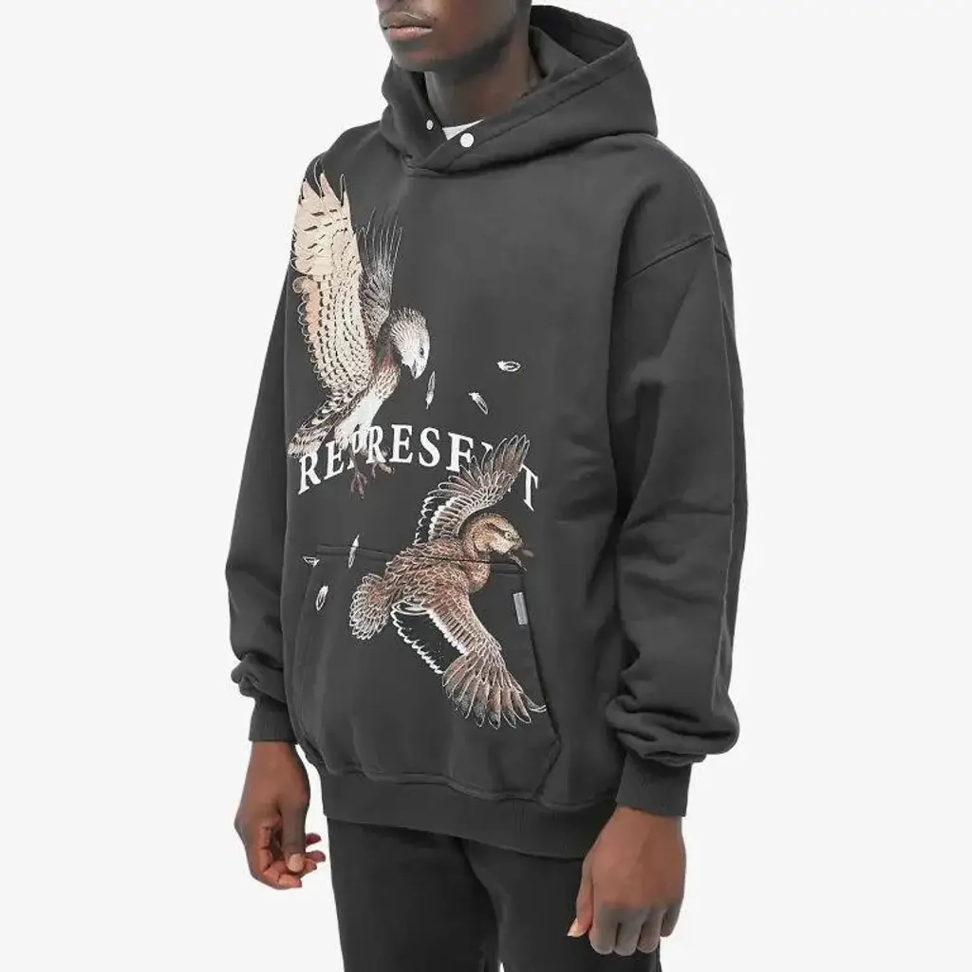 Represent | BIRDS OF PREY HOODIE { OFF BLACK - Image 2