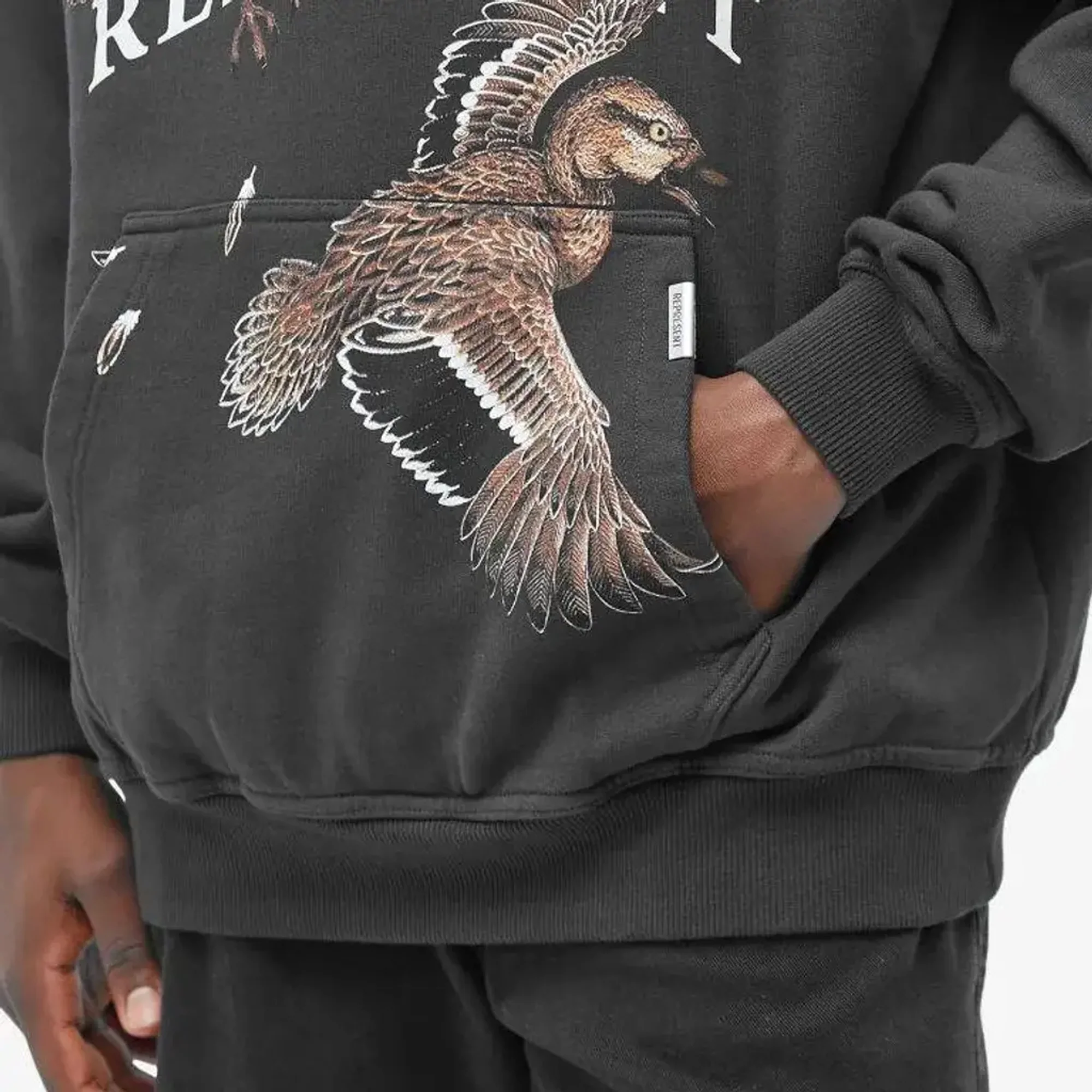 Represent | BIRDS OF PREY HOODIE { OFF BLACK - Image 4