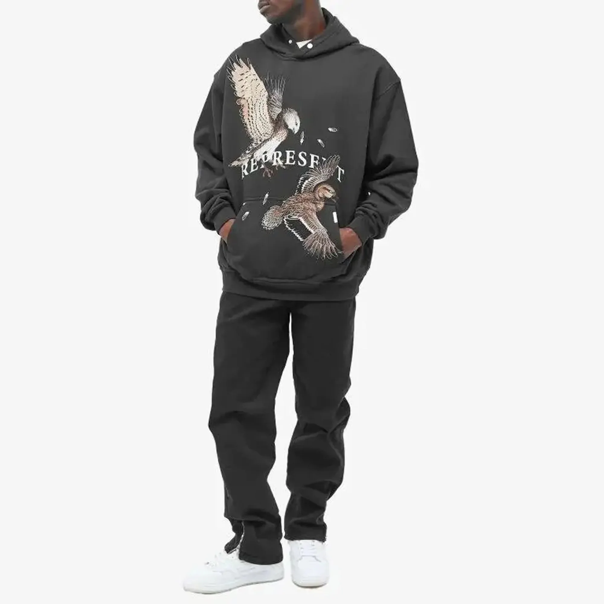 Represent | BIRDS OF PREY HOODIE { OFF BLACK - Image 5