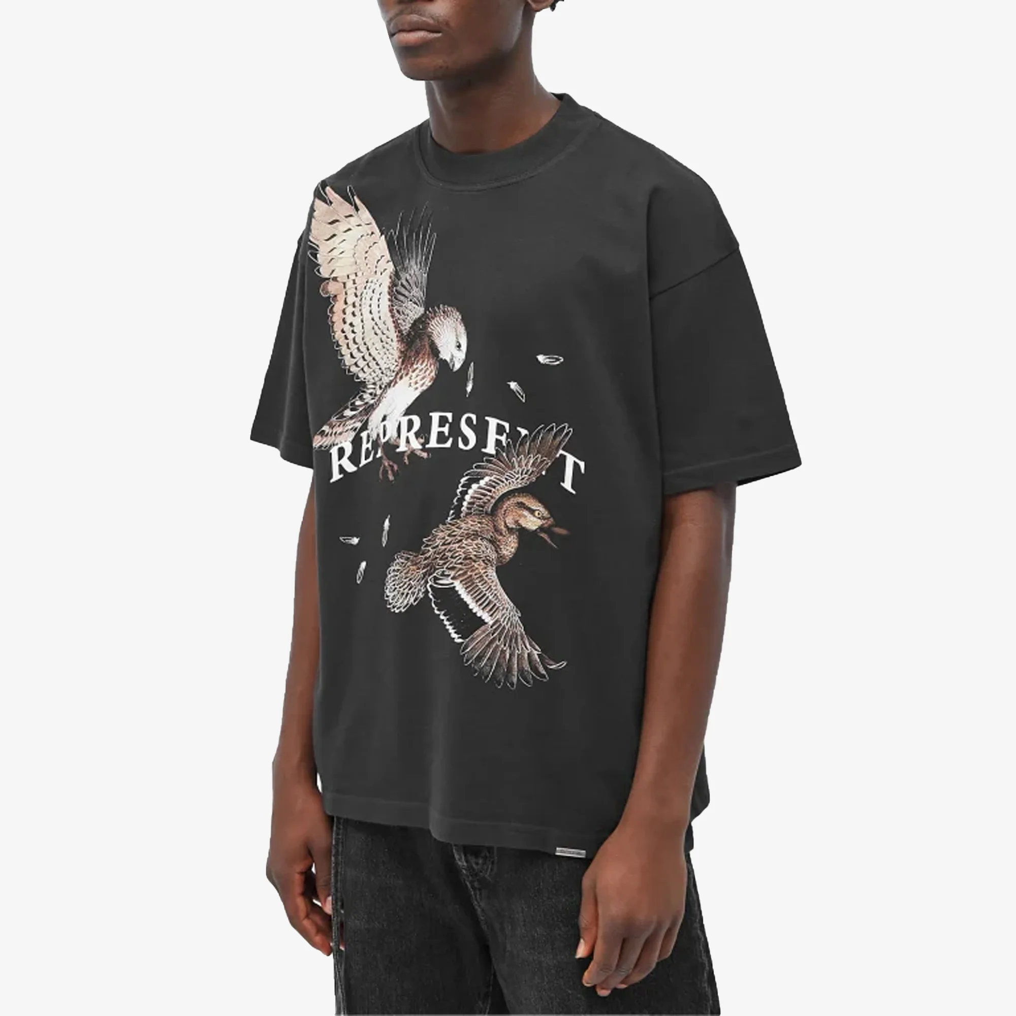 Represent | BIRDS OF PREY T-SHIRT { OFF BLACK - Image 2