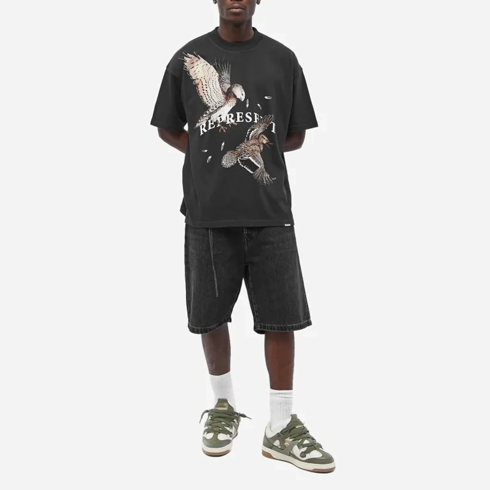 Represent | BIRDS OF PREY T-SHIRT { OFF BLACK - Image 5