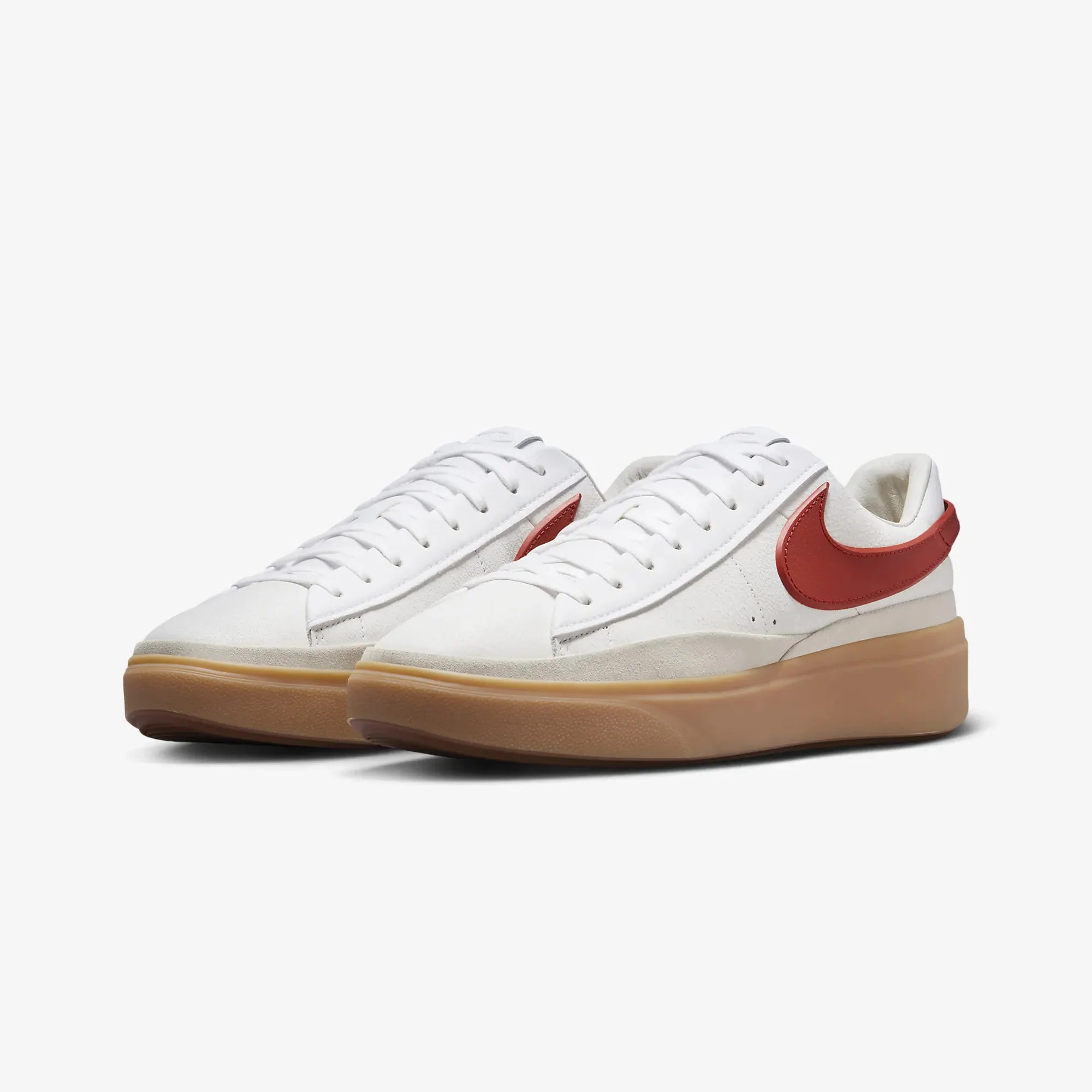 Nike | BLAZER PHANTOM LOW  { WHITE/DRAGON RED-SUMMIT WHITE-GUM YELLOW - Image 2
