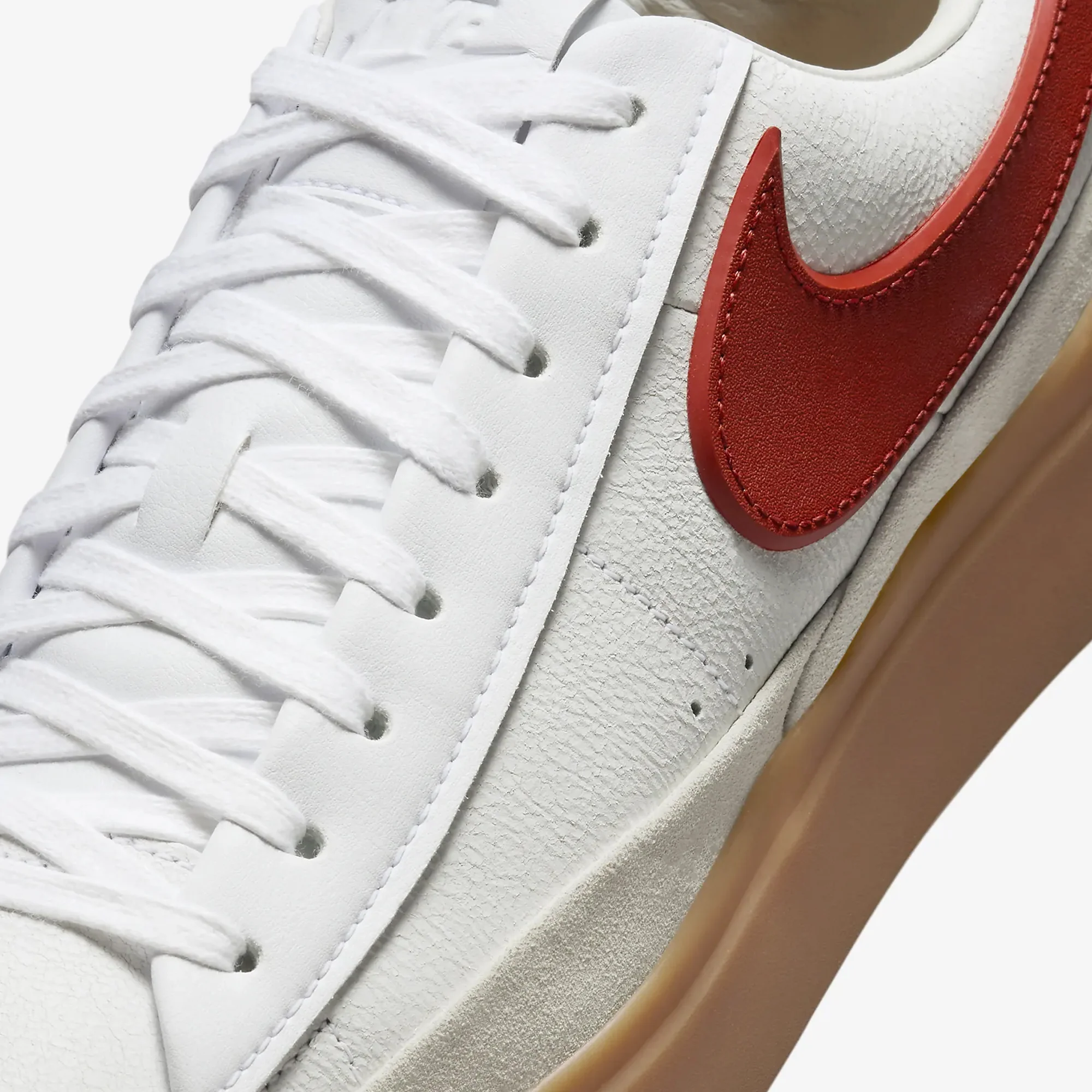 Nike | BLAZER PHANTOM LOW  { WHITE/DRAGON RED-SUMMIT WHITE-GUM YELLOW - Image 4
