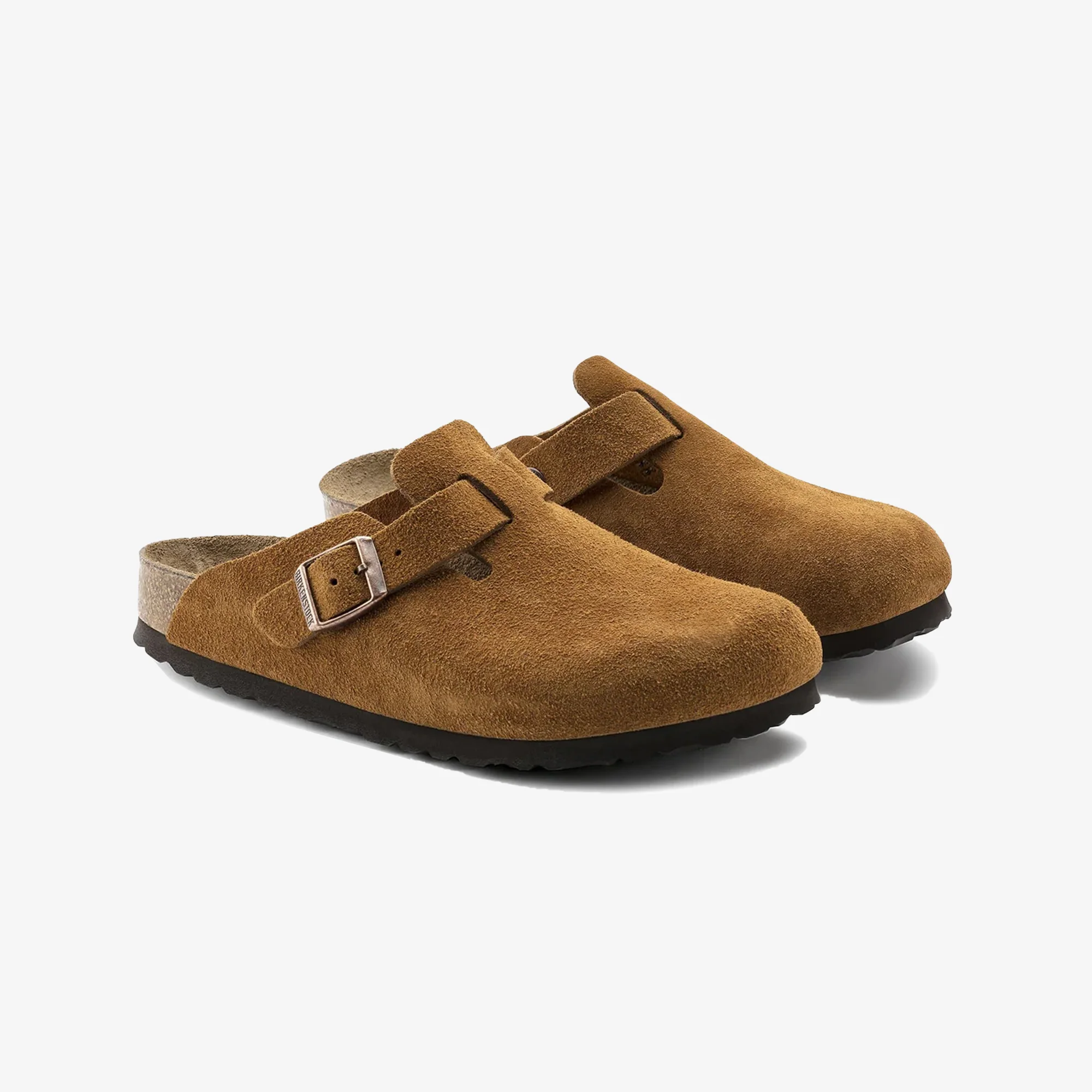 Birkenstock | BOSTON SOFT FOOTBED SUEDE LEATHER { BROWN/MINK - Image 2