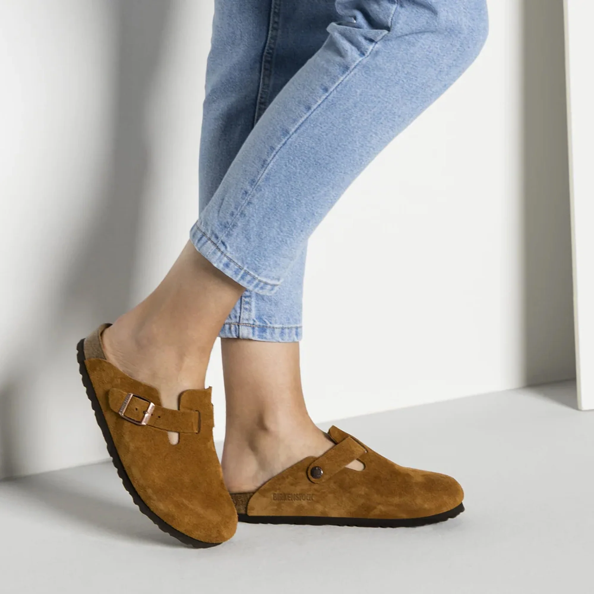 Birkenstock | BOSTON SOFT FOOTBED SUEDE LEATHER { BROWN/MINK - Image 5
