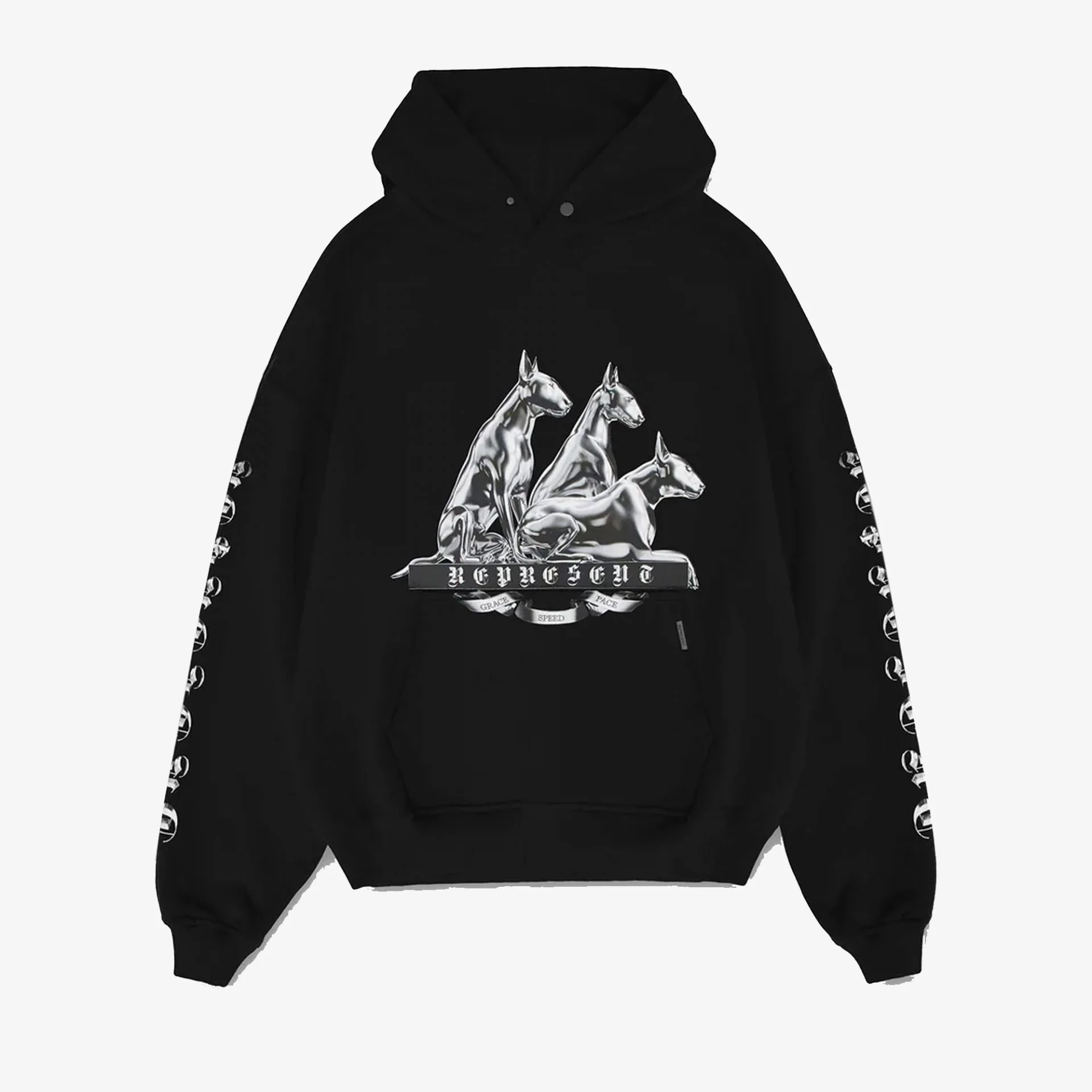 Represent | BULLTERRIER HOODIE { JET BLACK - Image 3
