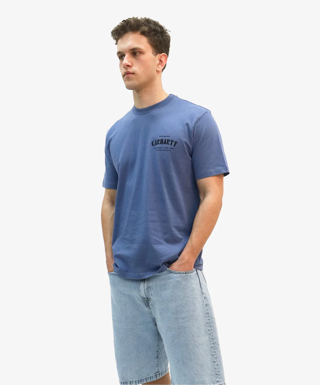 Carhartt | S/S CATALOGUE C LOGO T-SHIRT { BLUE/BLACK - Image 2