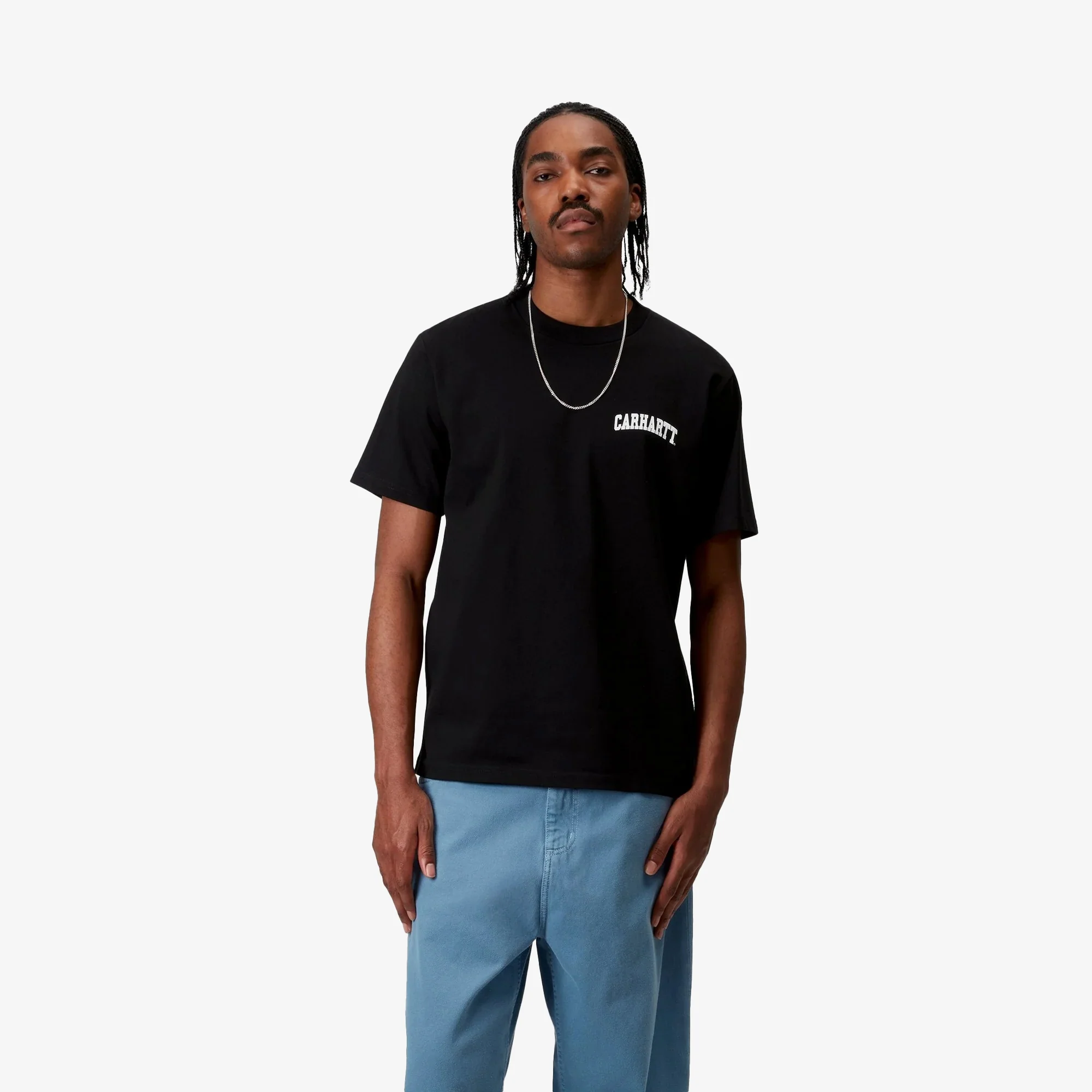 Carhartt | UNIVERSITY SCRIPT T-SHIRT { BLACK/WHITE - Image 3
