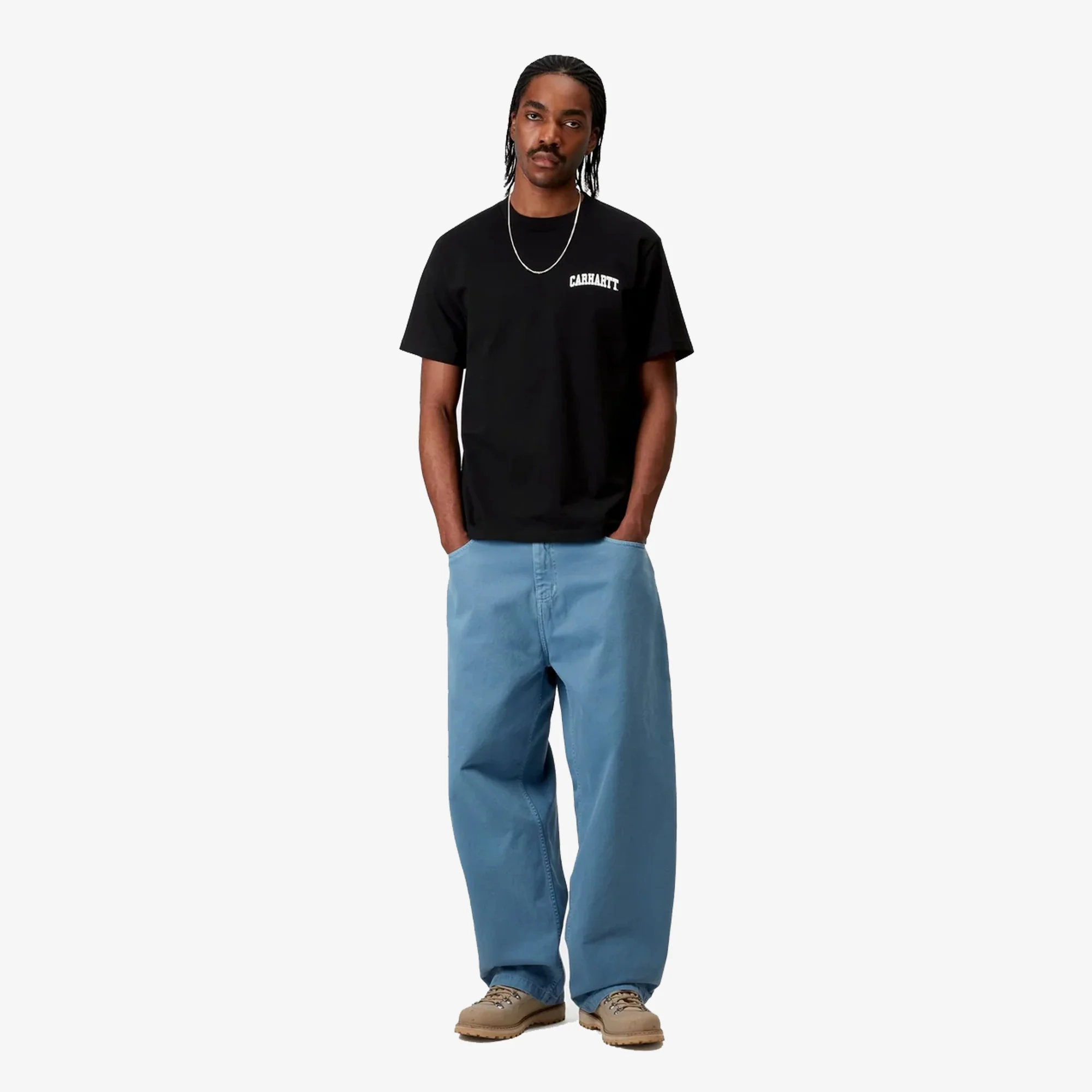 Carhartt | UNIVERSITY SCRIPT T-SHIRT { BLACK/WHITE - Image 4