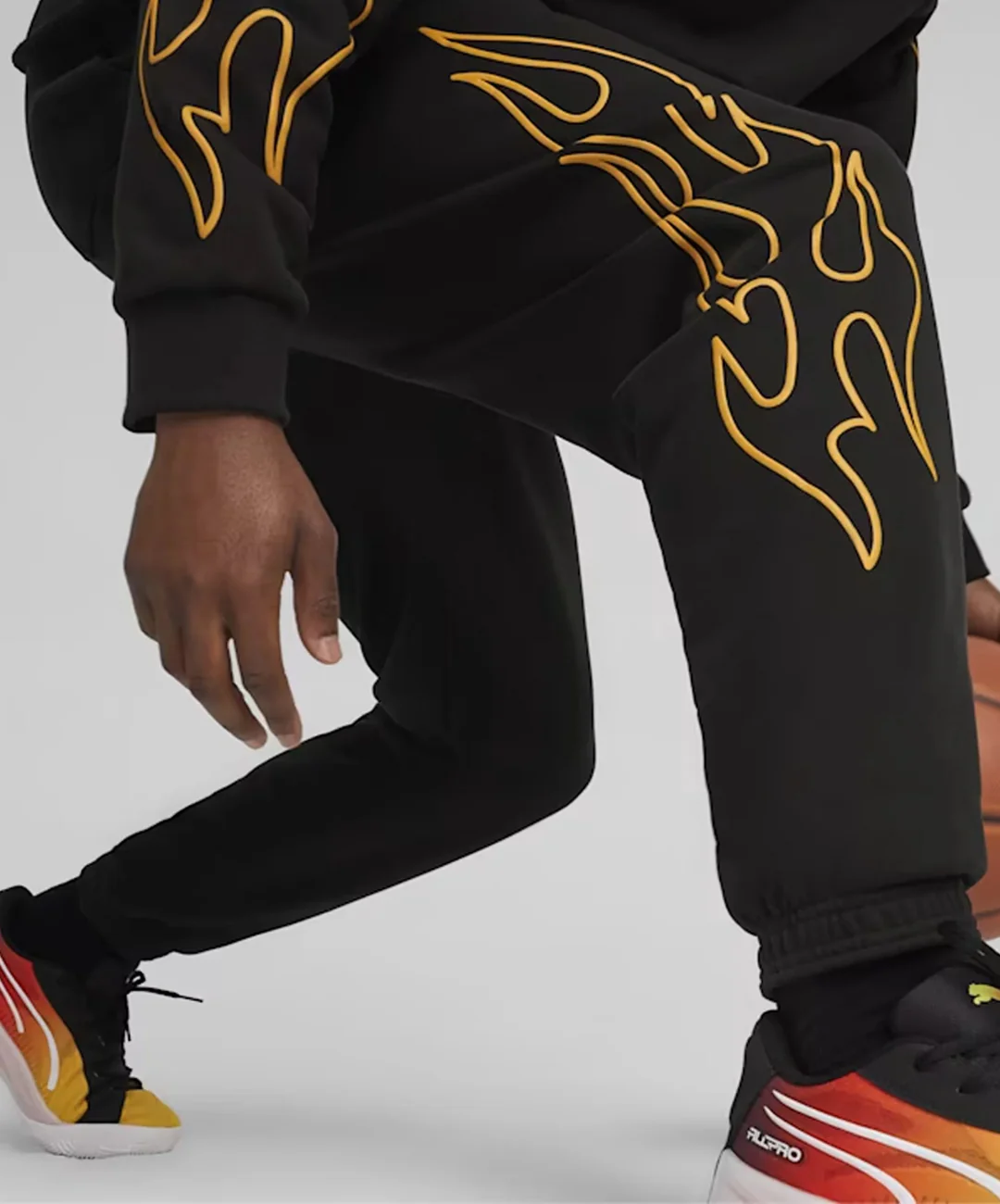 Puma | CAUTION BASKETBALL TRACK PANTS { BLACK - Image 3