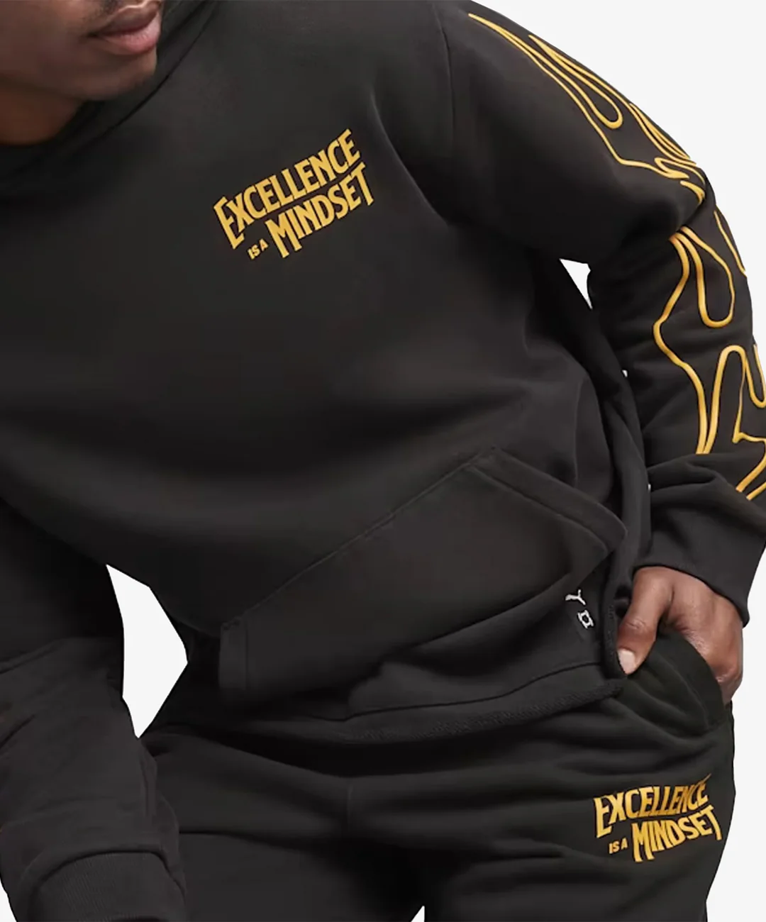 Puma | CAUTION BASKETBALL TRACK PANTS { BLACK - Image 4