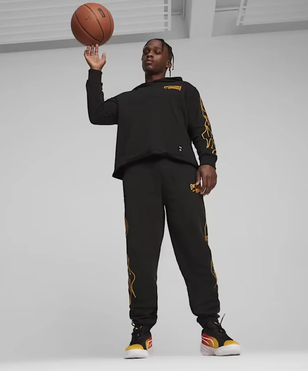 Puma | CAUTION BASKETBALL TRACK PANTS { BLACK - Image 7