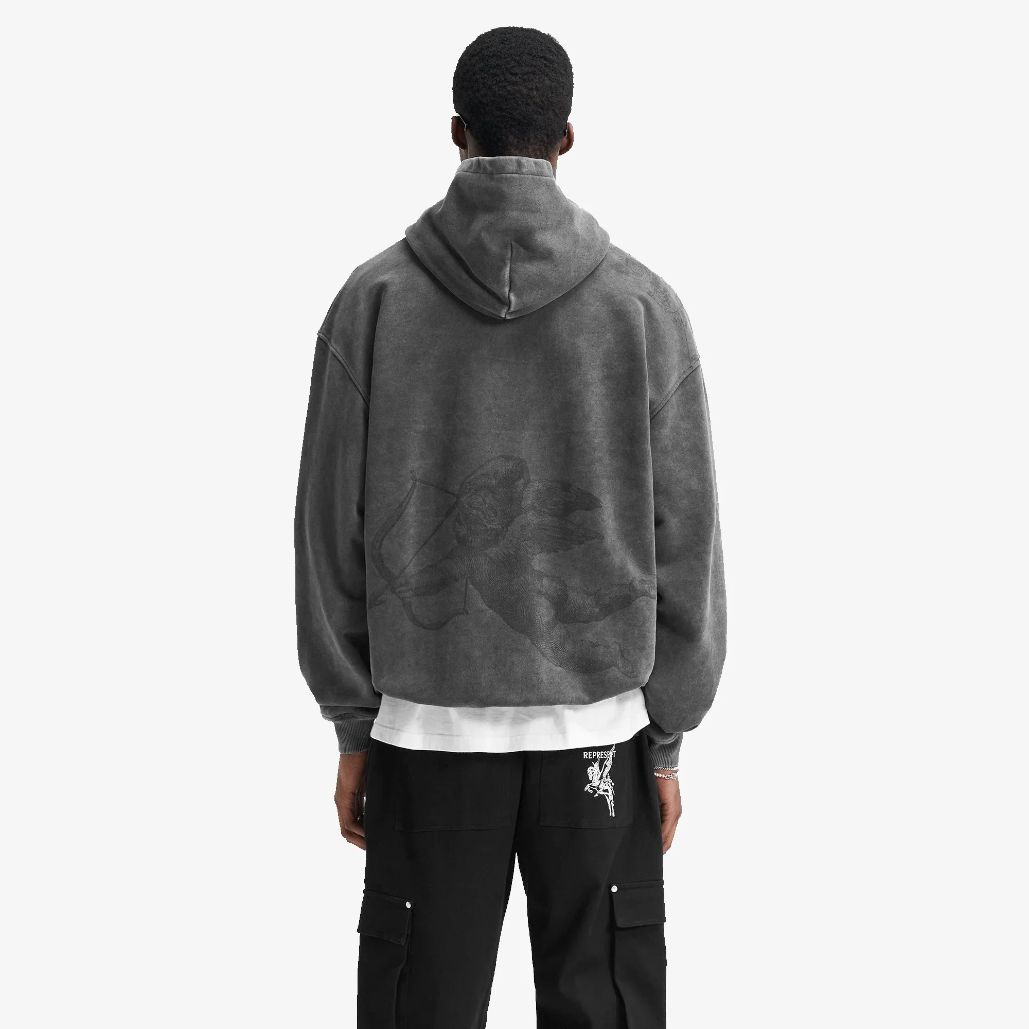 Represent | CHERUB ALL OVER HOODIE { VINTAGE GREY - Image 2
