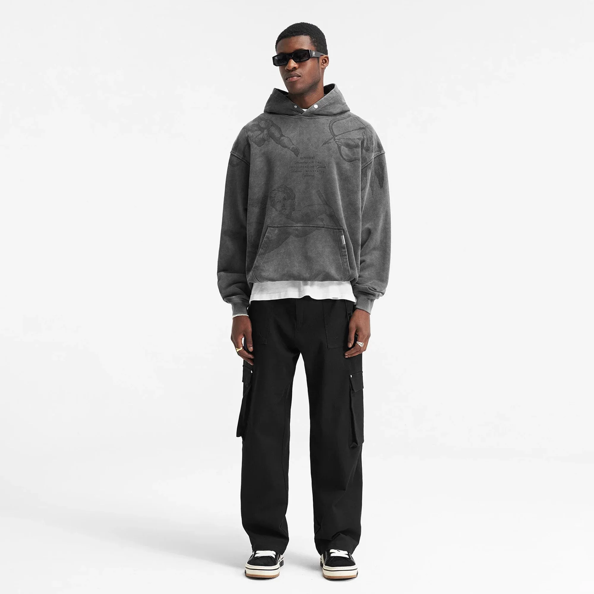 Represent | CHERUB ALL OVER HOODIE { VINTAGE GREY - Image 6