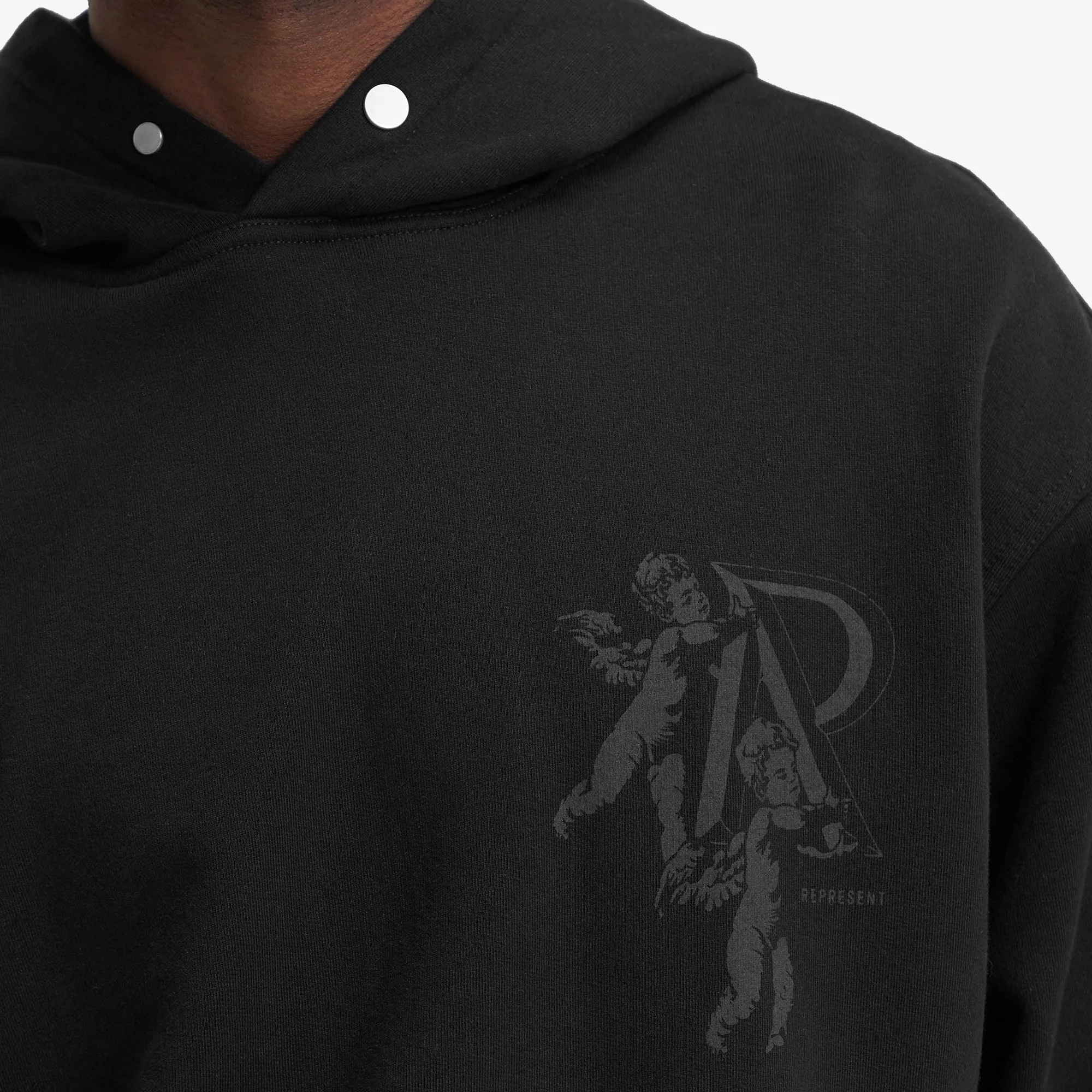 Represent | CHERUB INITIAL HOODIE { BLACK - Image 6