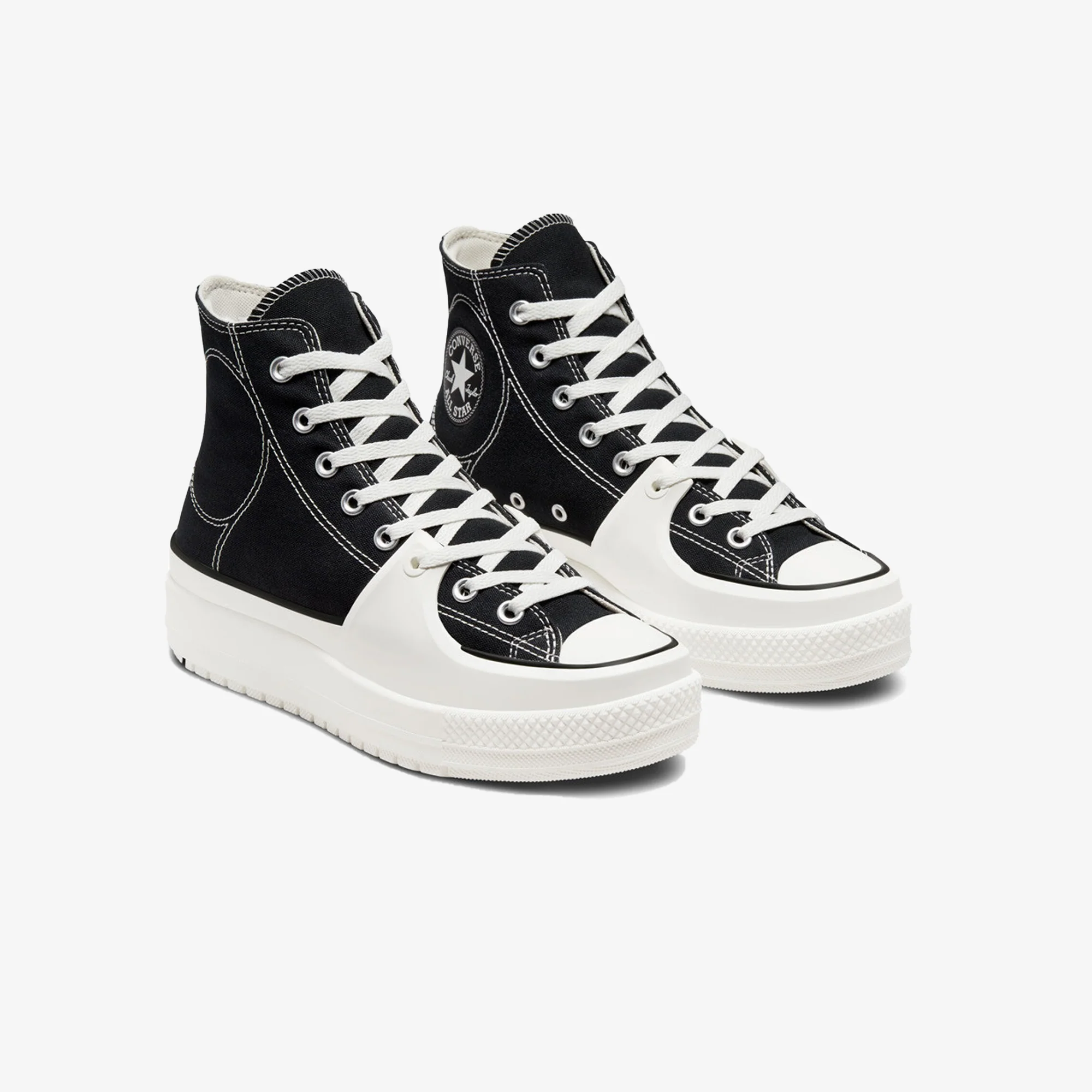 Converse | CHUCK TAYLOR ALL STAR CONSTRUCT HI { BLACK/VINTAGE WHITE/EGRET - Image 2