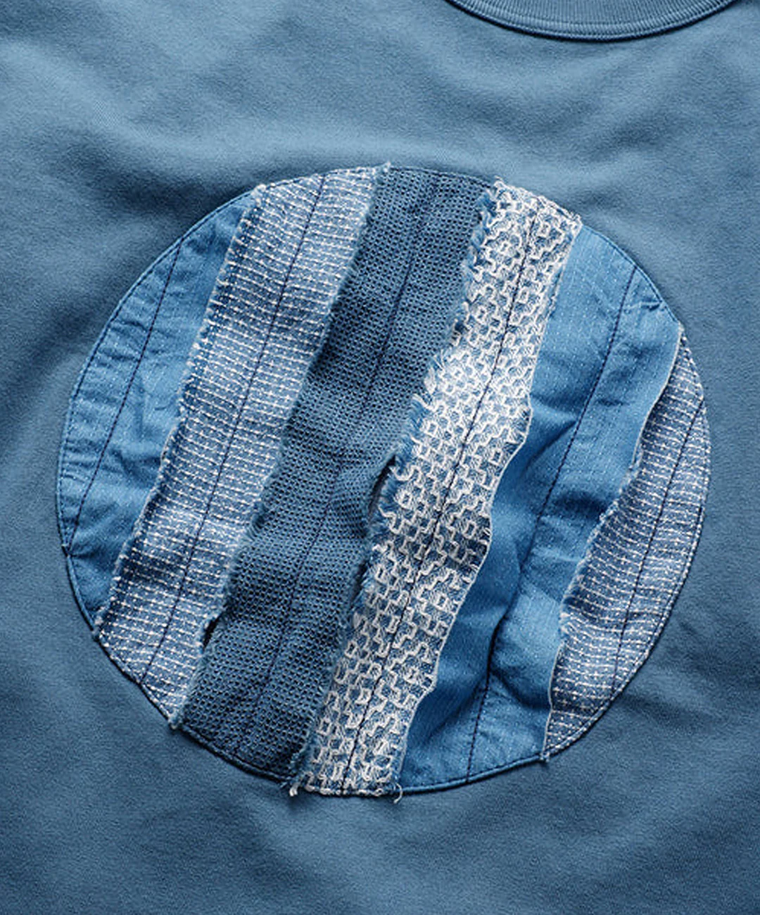 FDMTL | CIRCLE OBI WIDE TEE { BLUE - Image 3