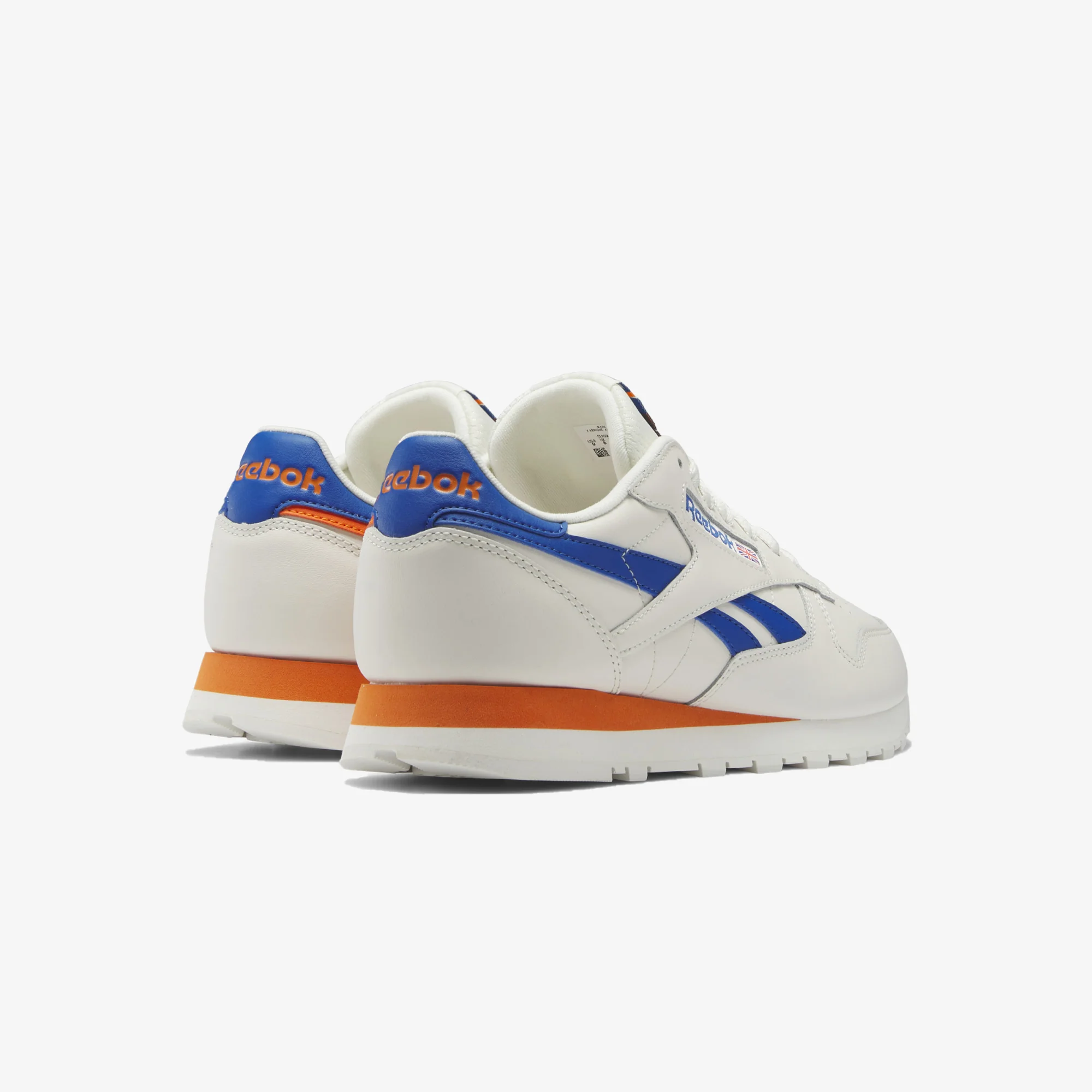Reebok | CLASSIC LEATHER { BLUE/ORANGE - Image 3