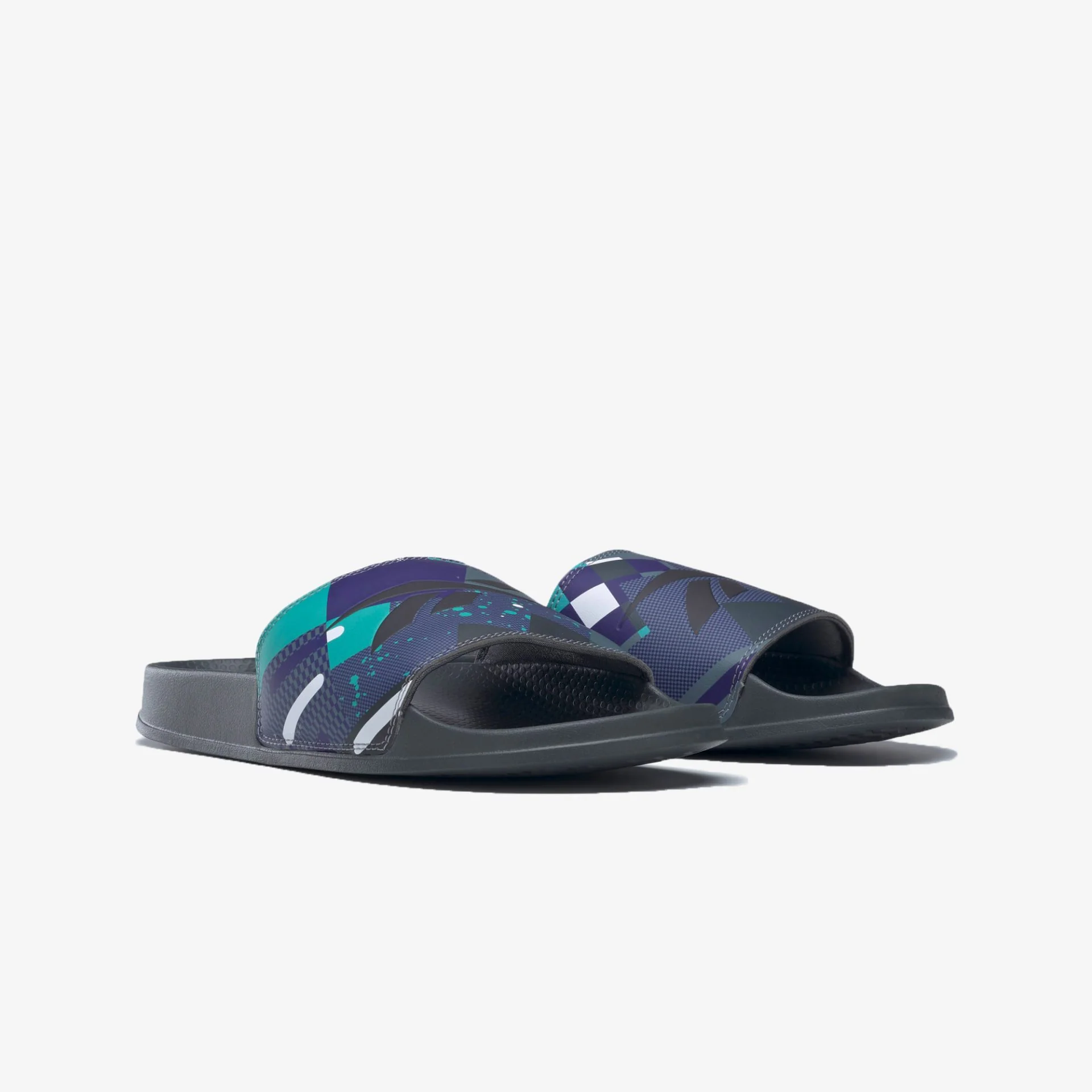 Reebok | CLASSIC SLIDES { CORE BLACK / PURE GREY 7 - Image 2