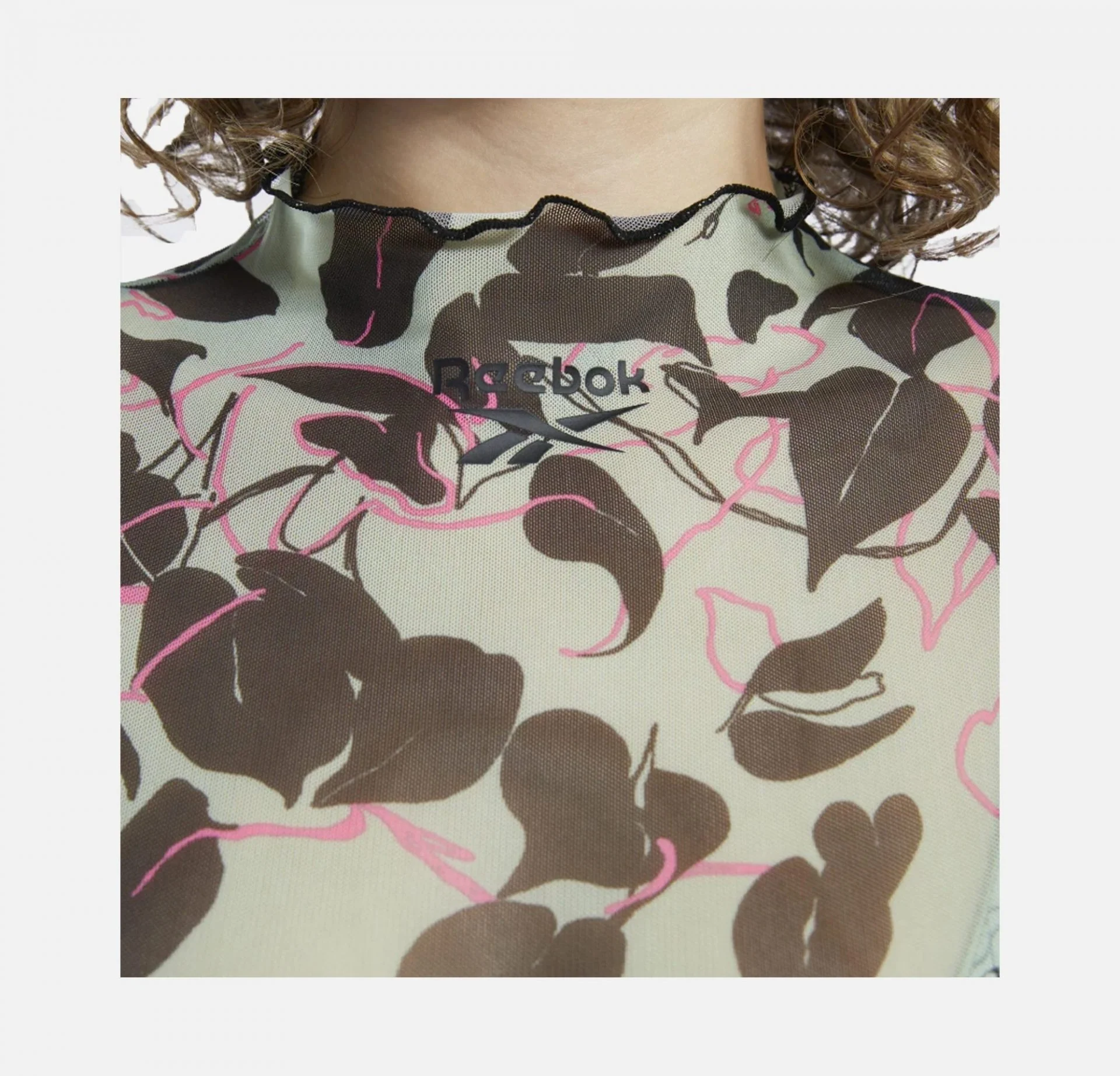 Reebok | CLASSICS FLOURISHING FLORAL PRINT MESH LONG SLEEVE SHIRT - Image 2