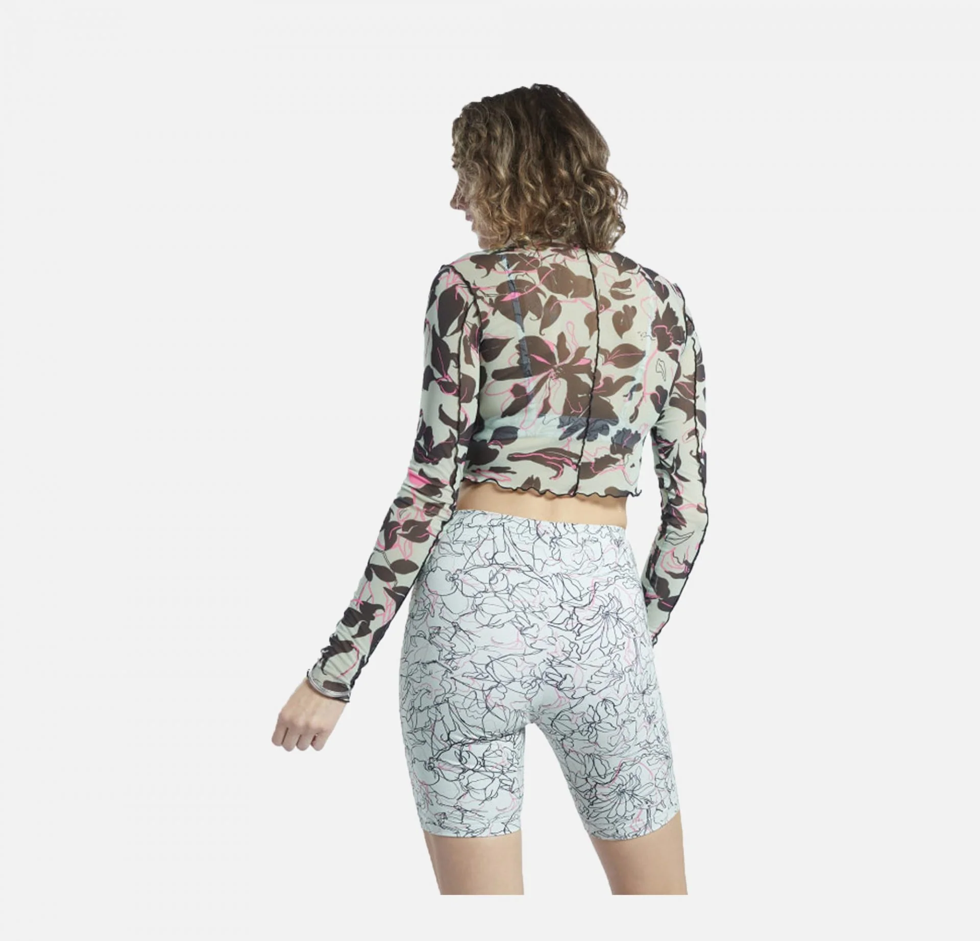 Reebok | CLASSICS FLOURISHING FLORAL PRINT MESH LONG SLEEVE SHIRT - Image 4