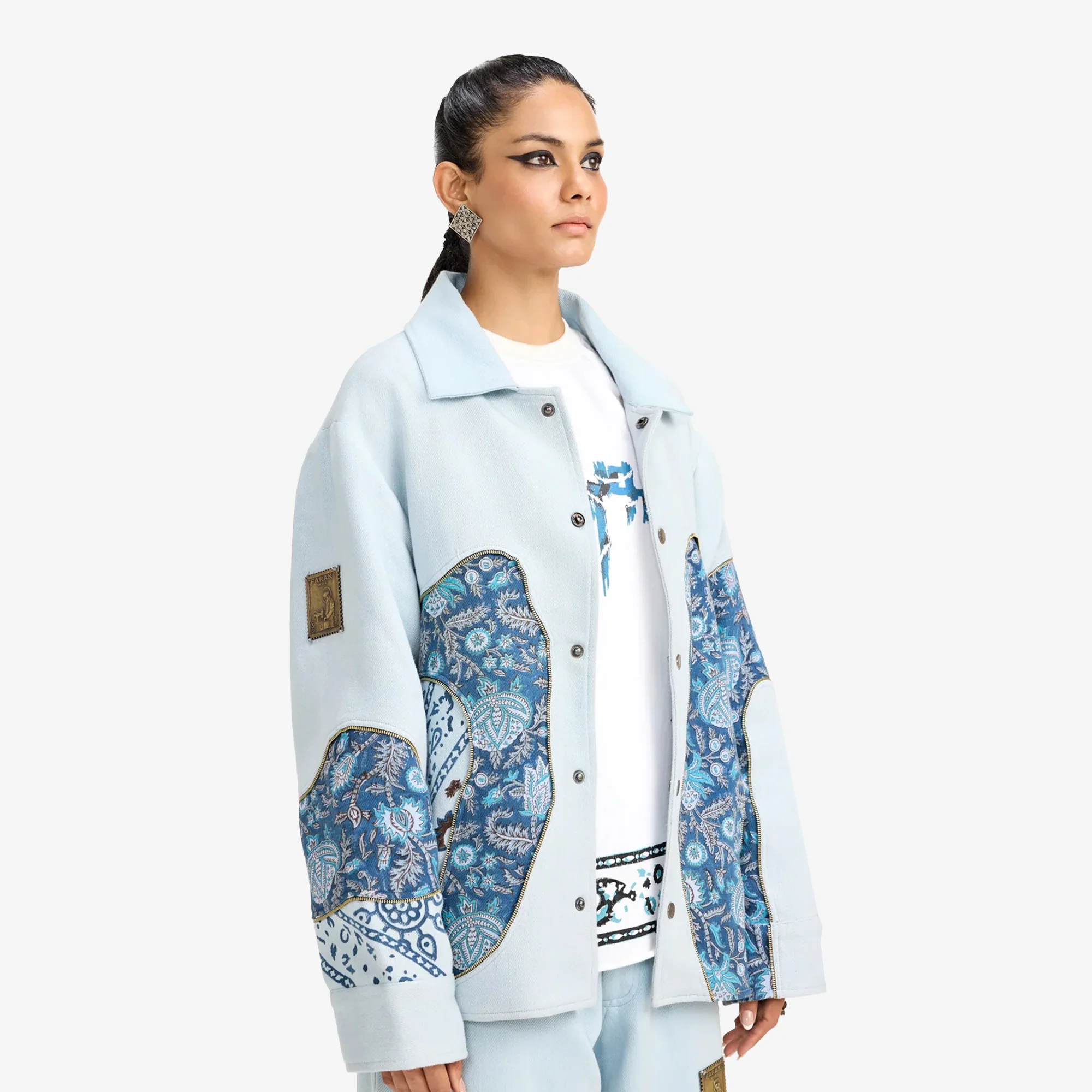 F A R A K | CLOSURE HANDMADE JACKET { BLUE/BLUE - Image 3