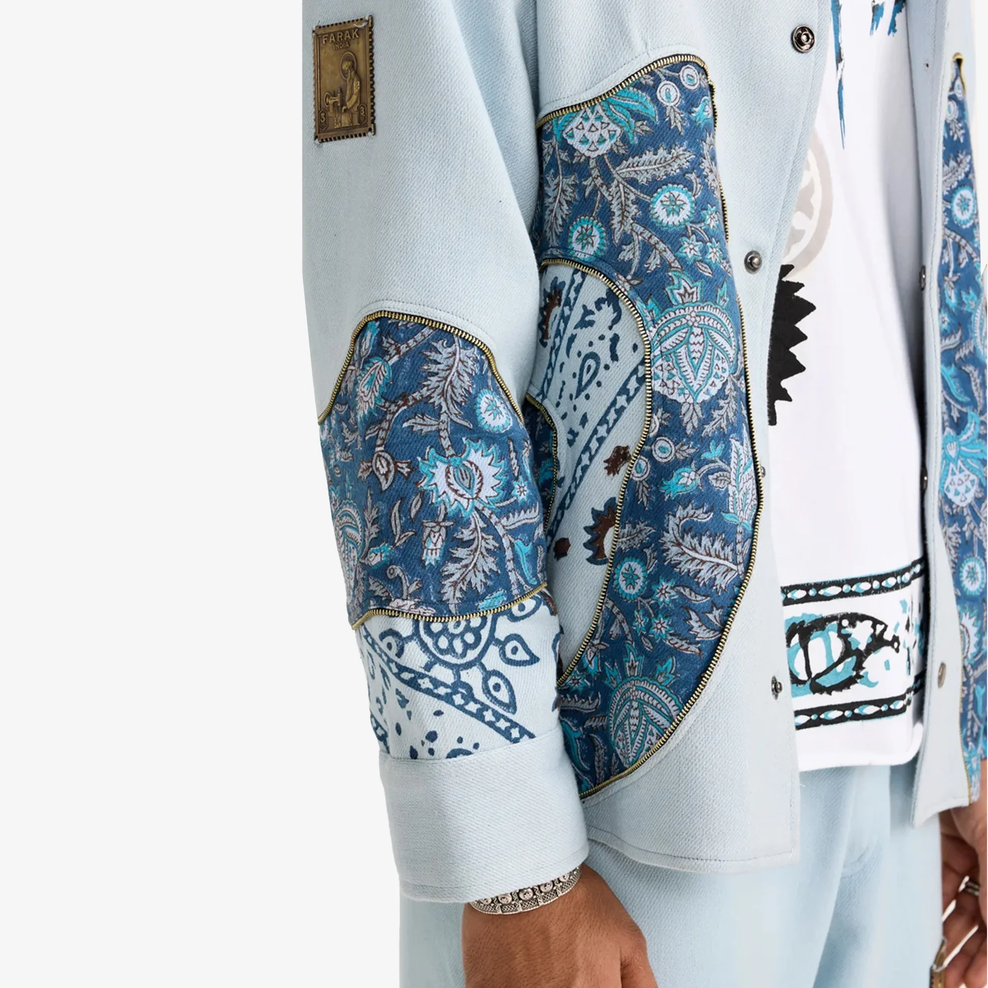 F A R A K | CLOSURE HANDMADE JACKET { BLUE/BLUE - Image 5