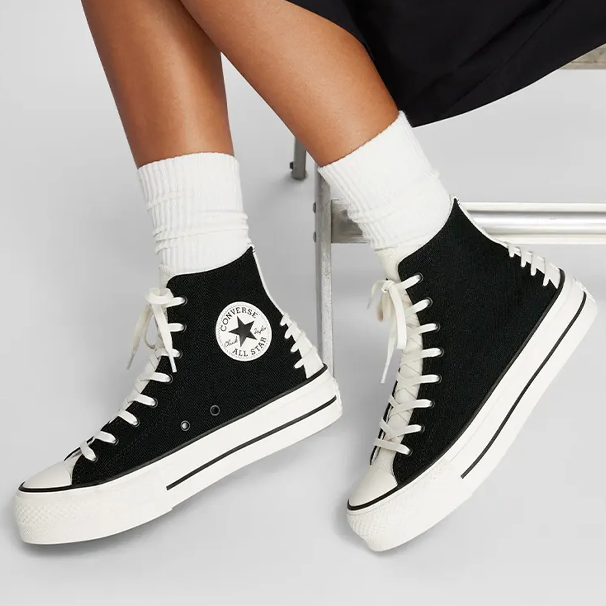 Converse | CHUCK TAYLOR ALL STAR LIFT PLATFORM CRAFTED { BLACK - Image 2
