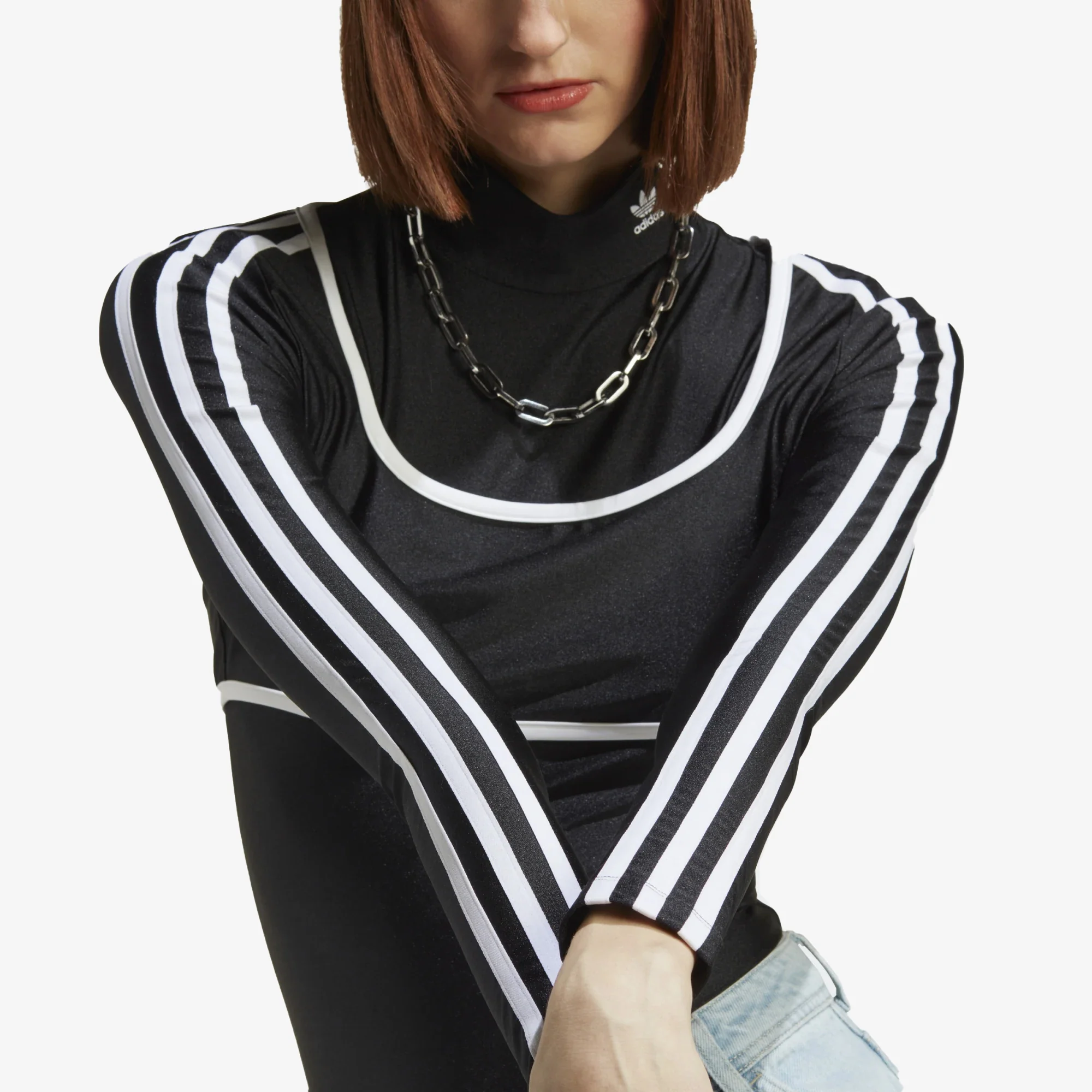 Adidas Originals | LONG SLEEVE BODYSUIT { BLACK - Image 3