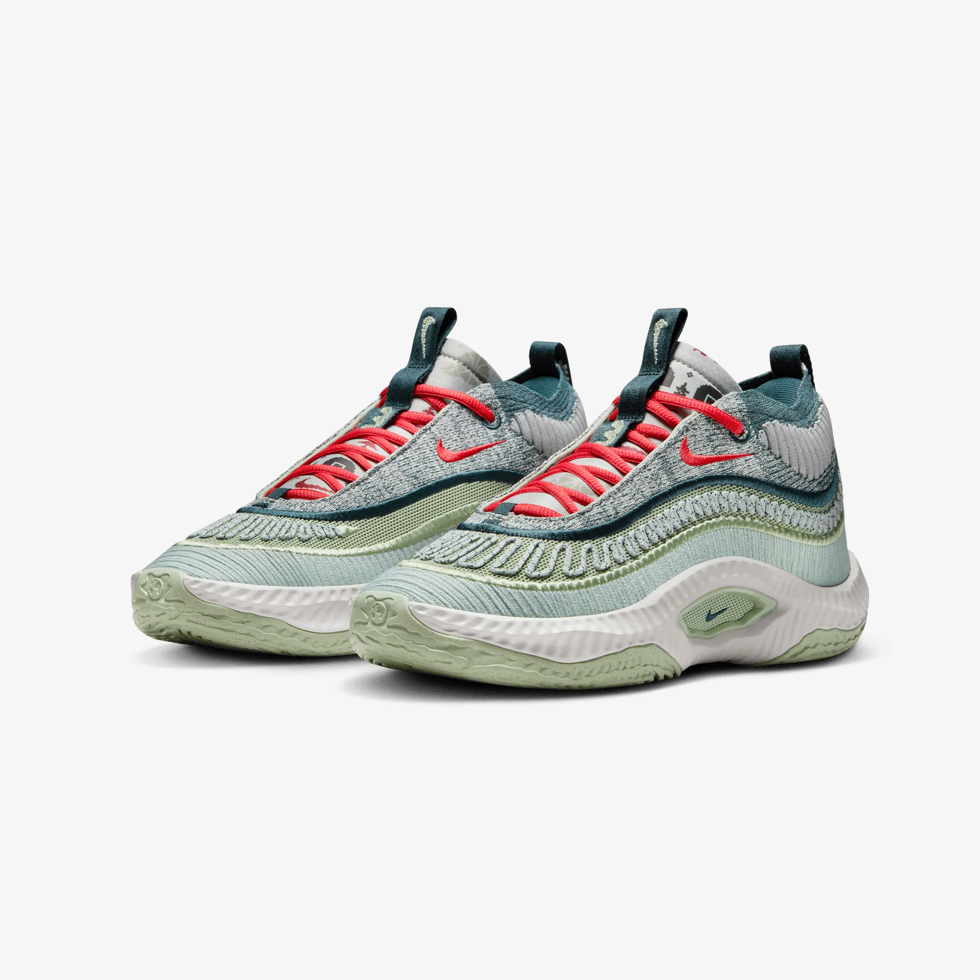 Nike | COSMIC UNITY 3 { LIGHT SILVER/WHITE-DEEP JUNGLE-HONEYDEW - Image 2