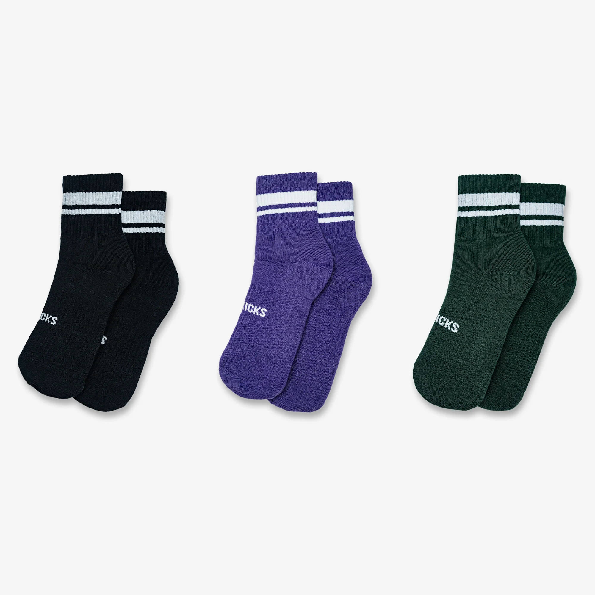 Superkicks | CREW SOCKS { BLACK/PURPLE/GREEN