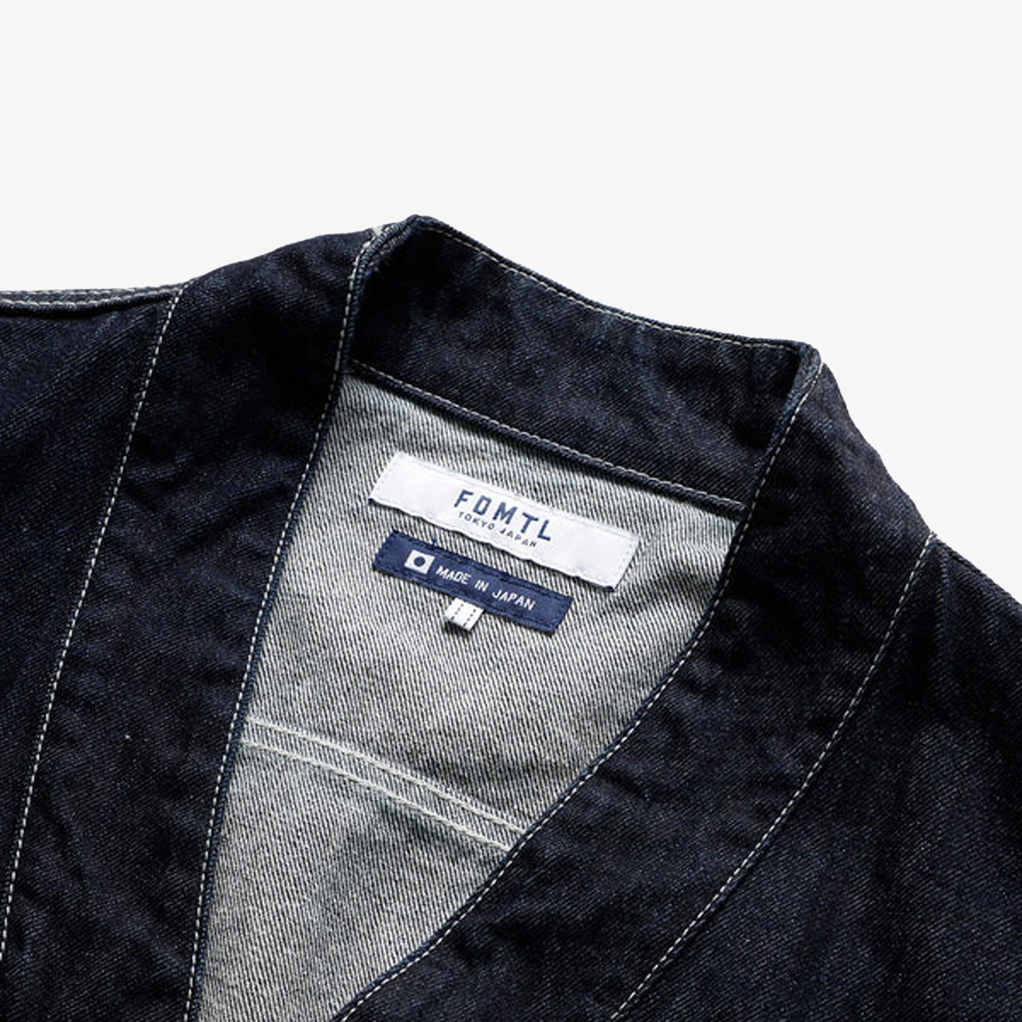 FDMTL | DENIM HAORI JACKET RINSE { INDIGO - Image 3