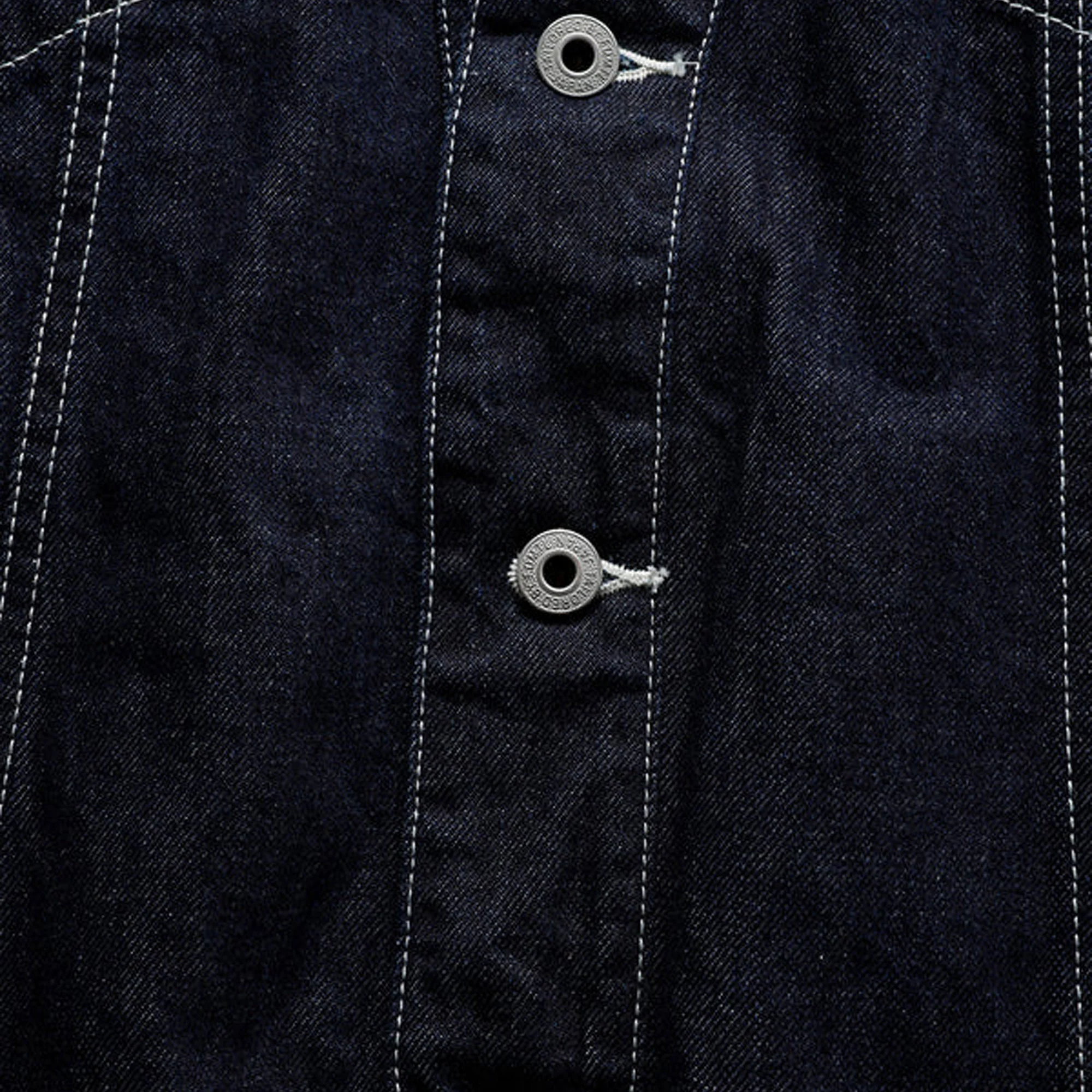 FDMTL | DENIM HAORI JACKET RINSE { INDIGO - Image 4