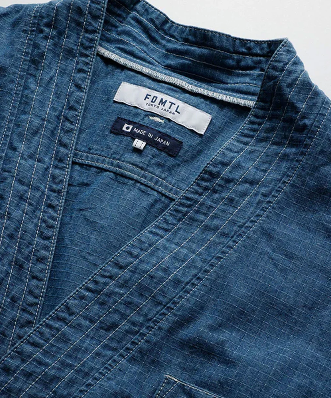 FDMTL | DENIM HAORI SHIRT 2YR WASH  { INDIGO - Image 3