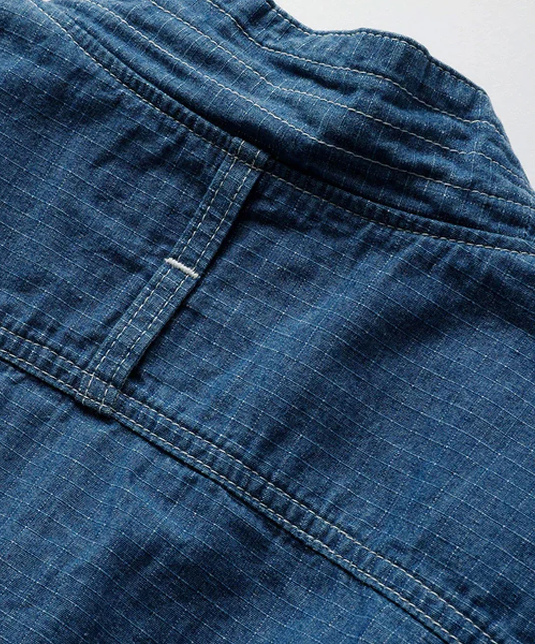 FDMTL | DENIM HAORI SHIRT 2YR WASH  { INDIGO - Image 4