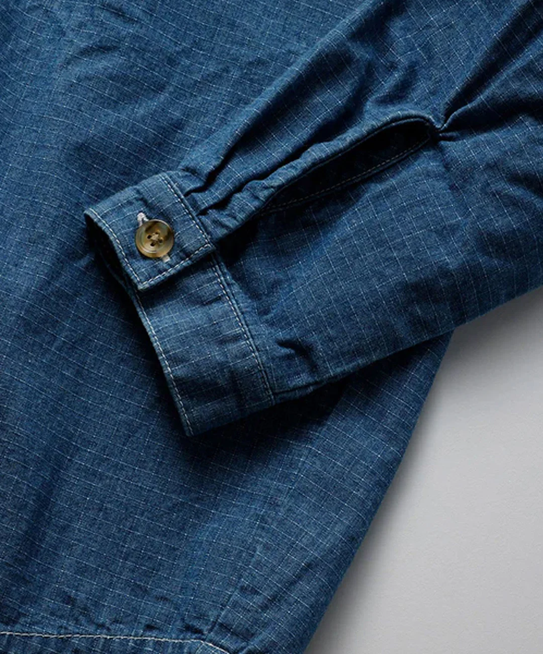 FDMTL | DENIM HAORI SHIRT 2YR WASH  { INDIGO - Image 6