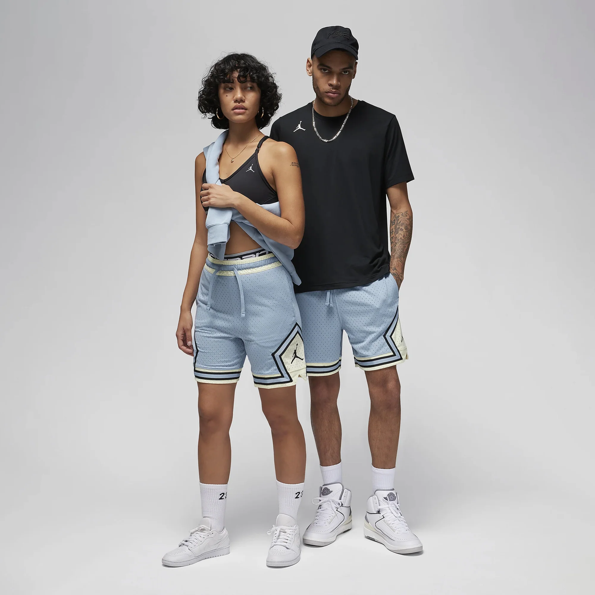 Jordan | DIAMOND SHORTS { BLUE GREY/COCONUT MILK/BLACK - Image 3