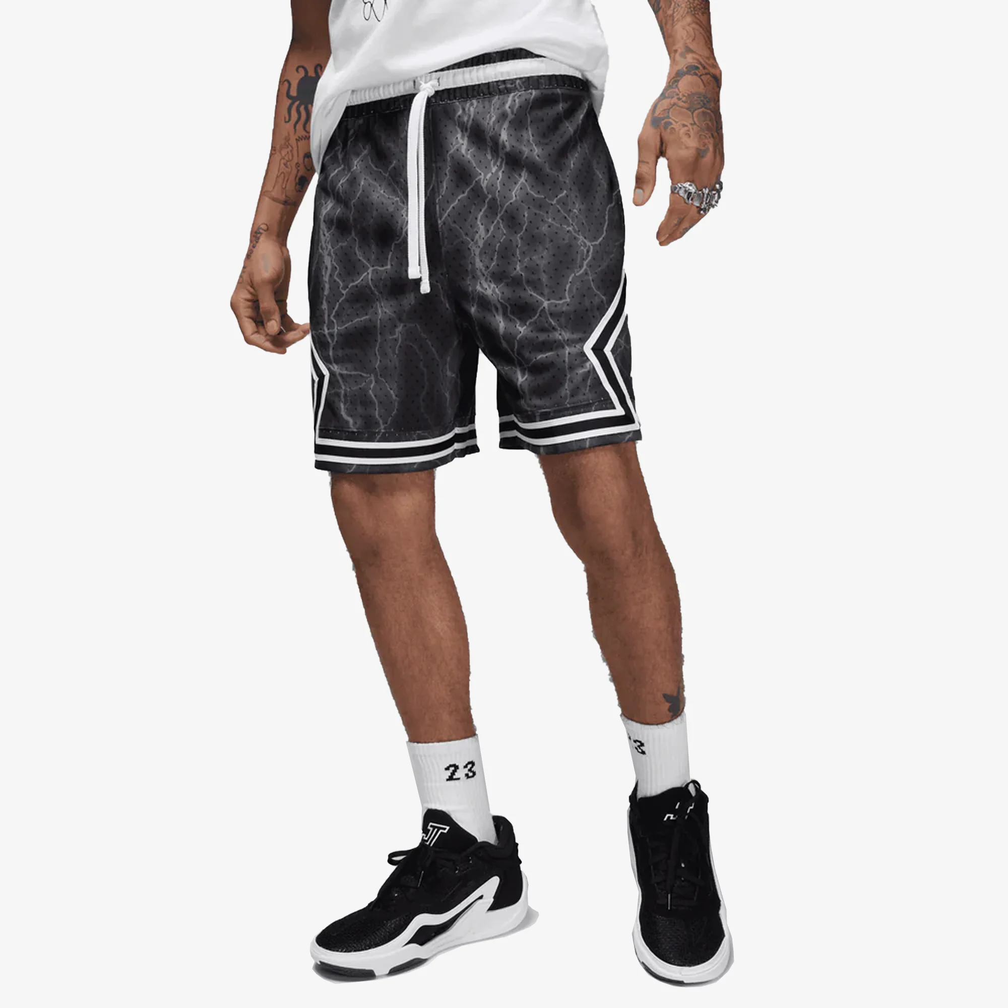 Jordan | DRI-FIT SPORT DIAMOND SHORTS { BLACK/WHITE/WHITE