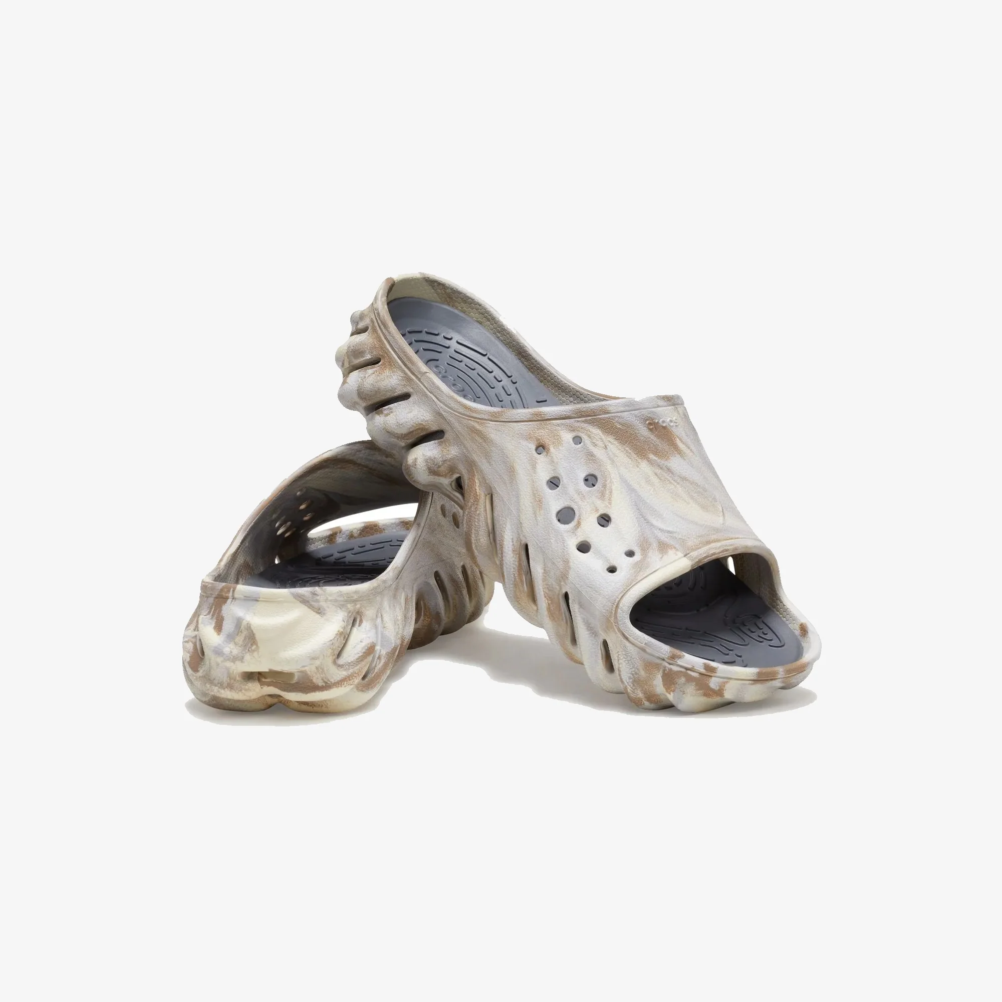 Crocs | ECHO MARBLED CLOG  { BONE/MULTI - Image 2