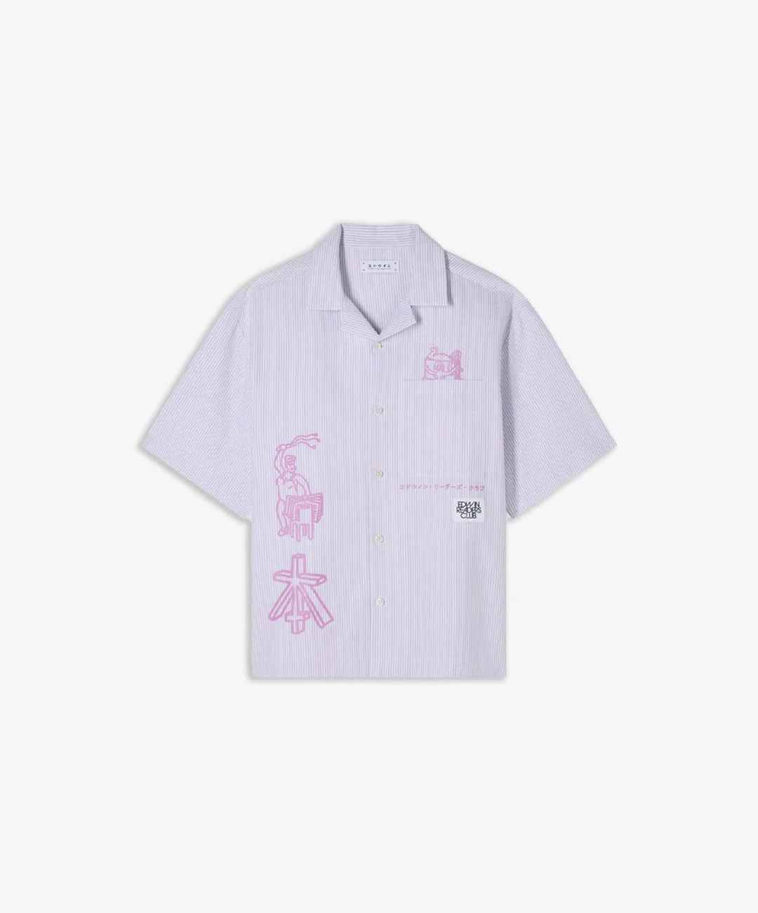 EDWIN | EDWIN READER'S CLUB SHIRT SS { LILA WHITE - Image 3