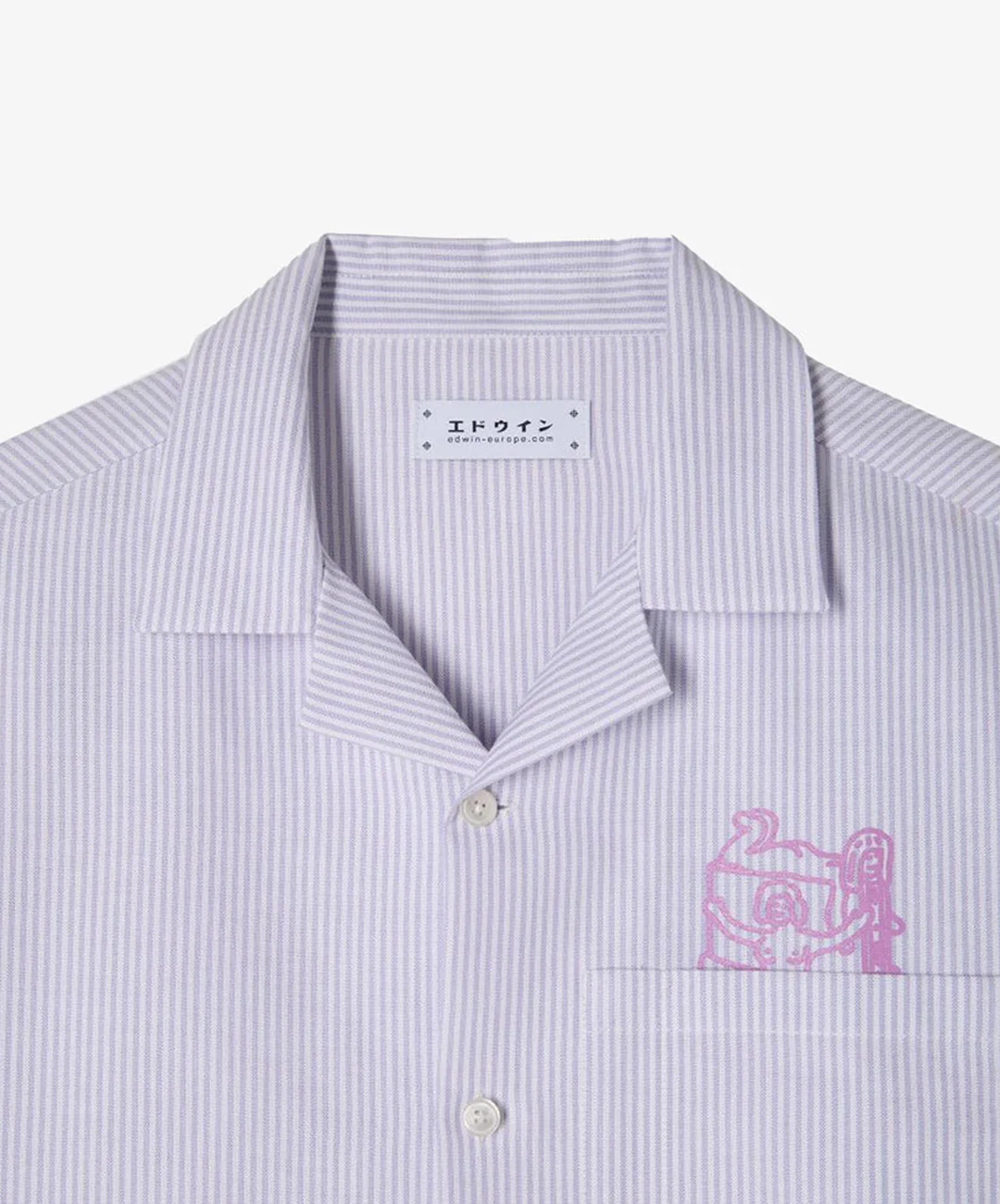 EDWIN | EDWIN READER'S CLUB SHIRT SS { LILA WHITE - Image 5